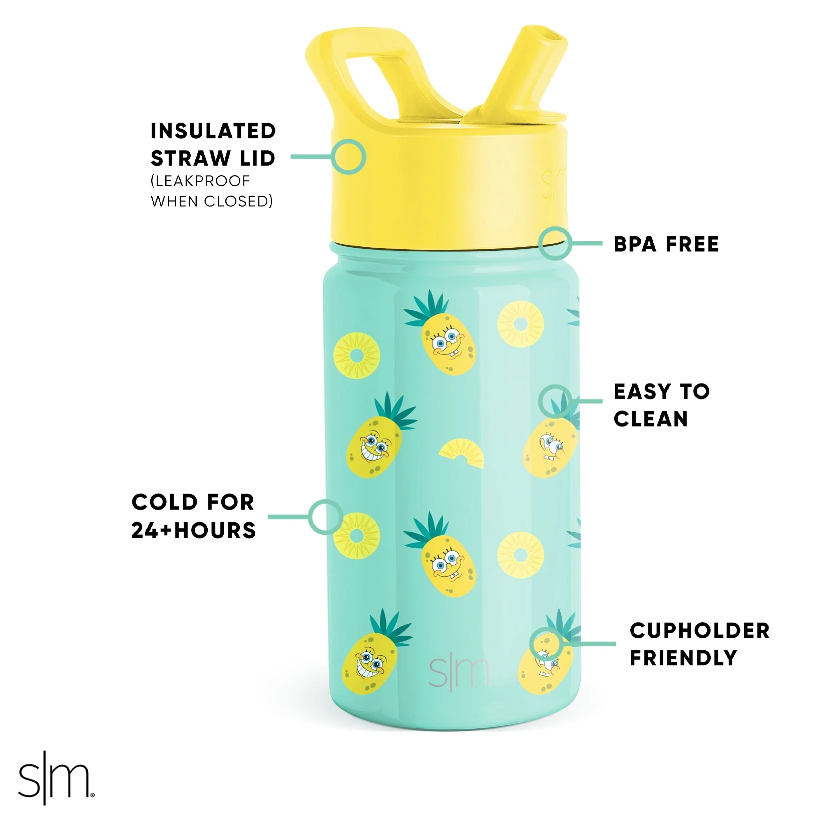 Summit Kids Water Bottle with Straw Lid