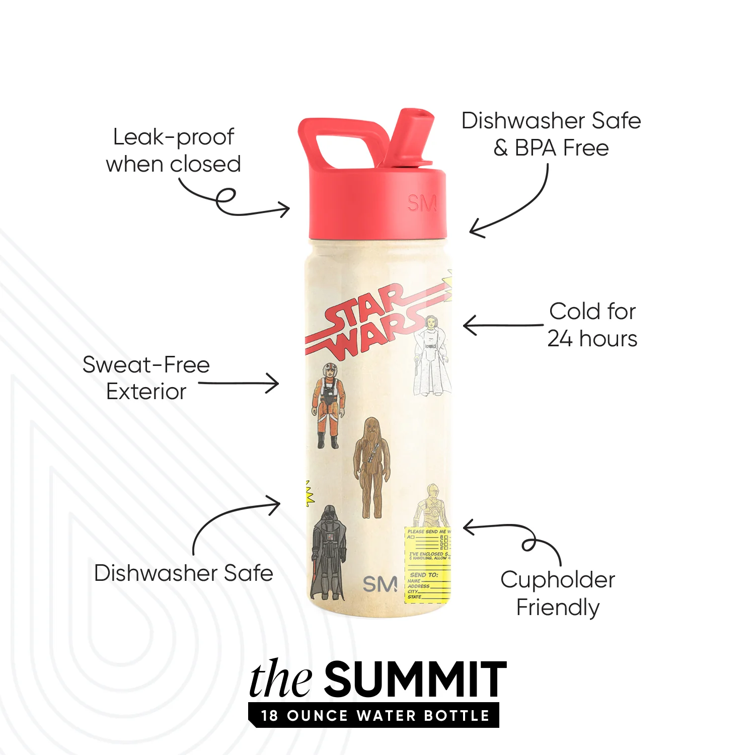 Summit Kids Water Bottle with Straw Lid