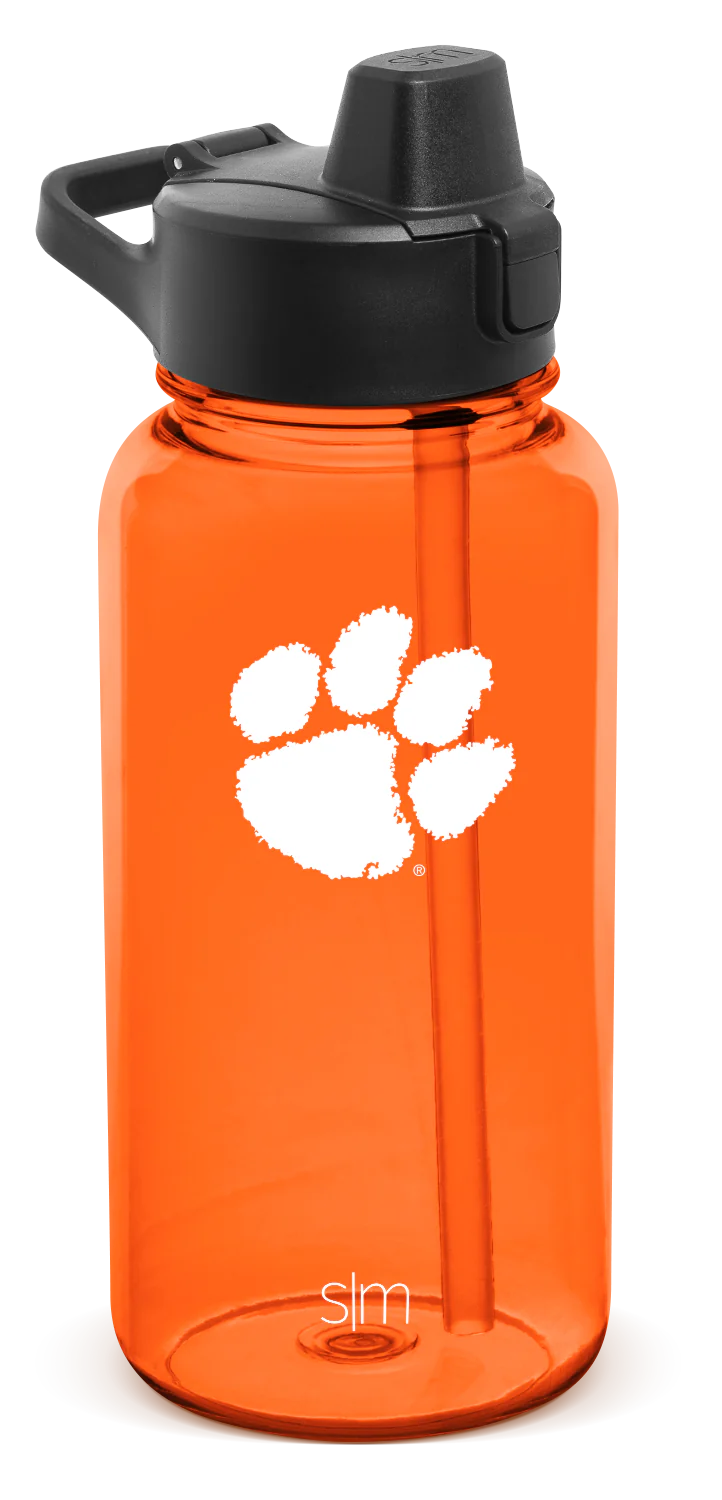 Collegiate Plastic Summit Water Bottle with Simple Flip Straw Lid