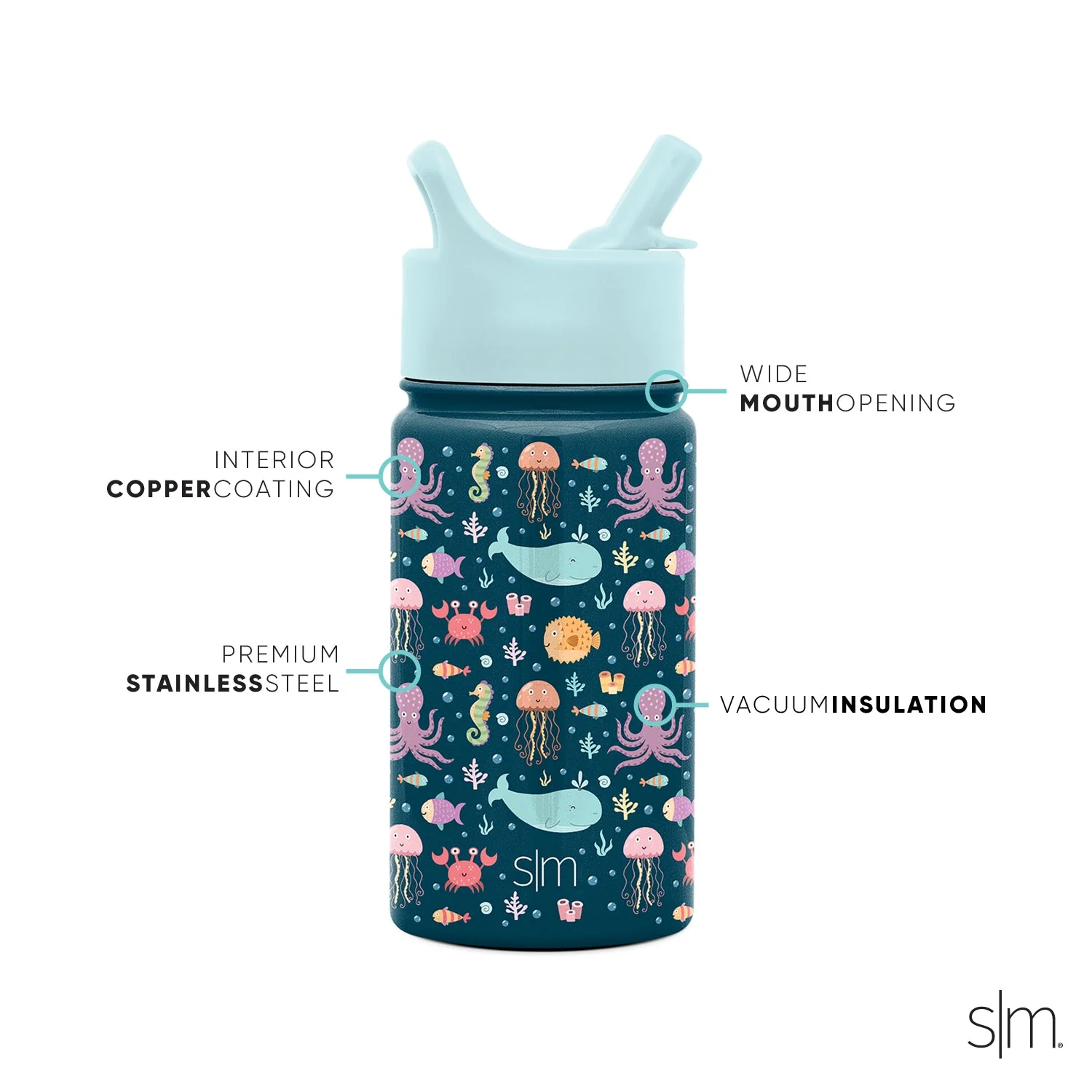 Summit Kids Water Bottle with Straw Lid