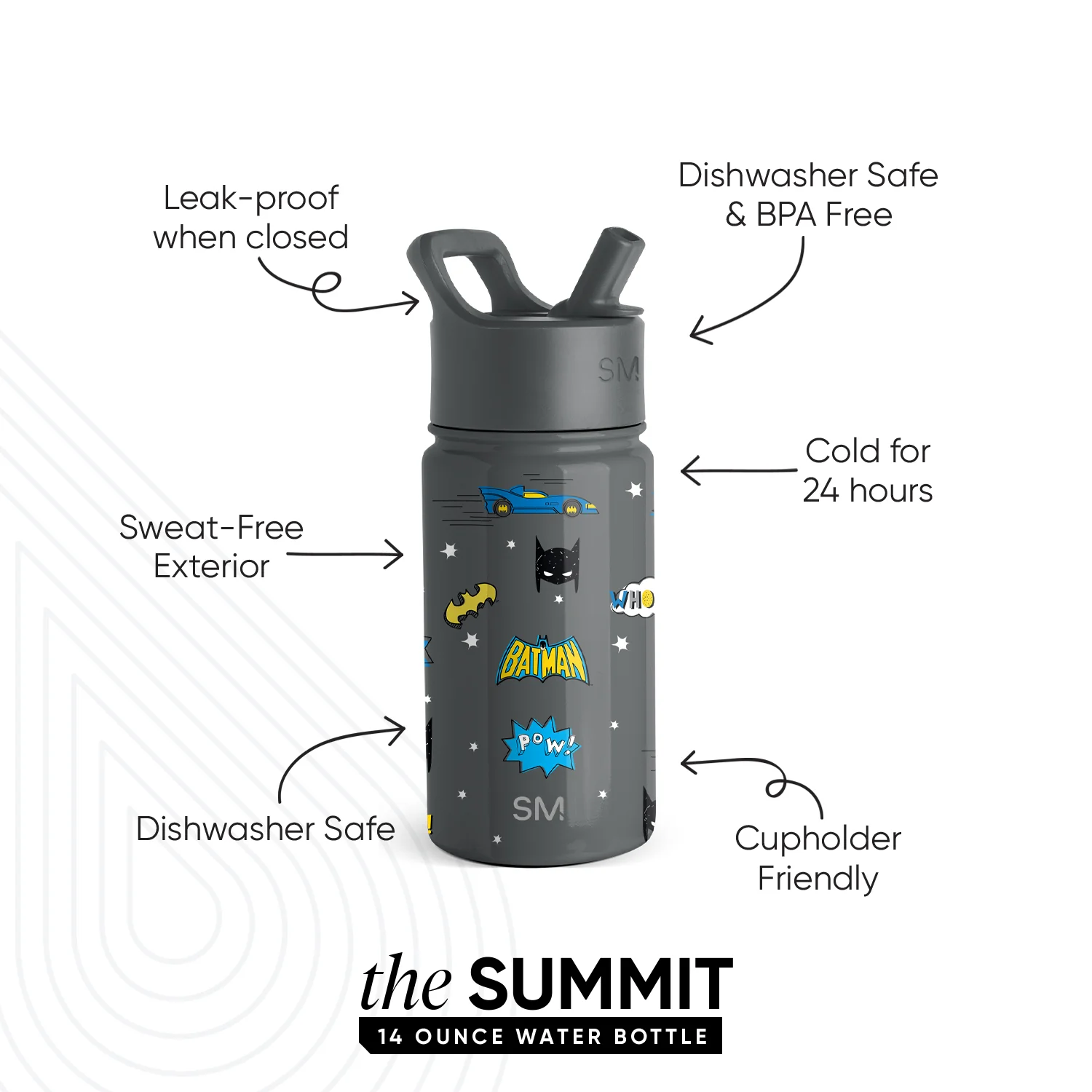 Summit Kids Water Bottle with Straw Lid