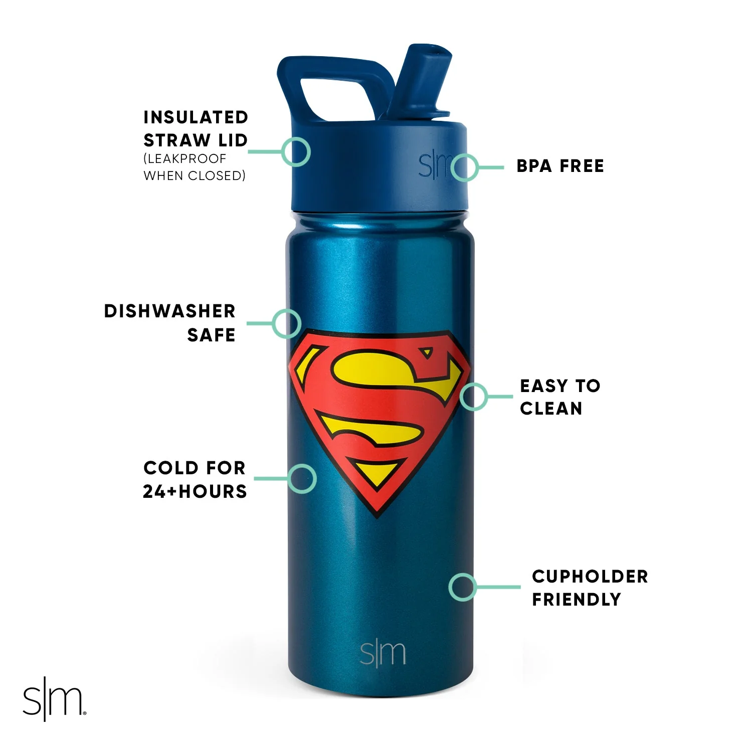 Summit Kids Water Bottle with Straw Lid