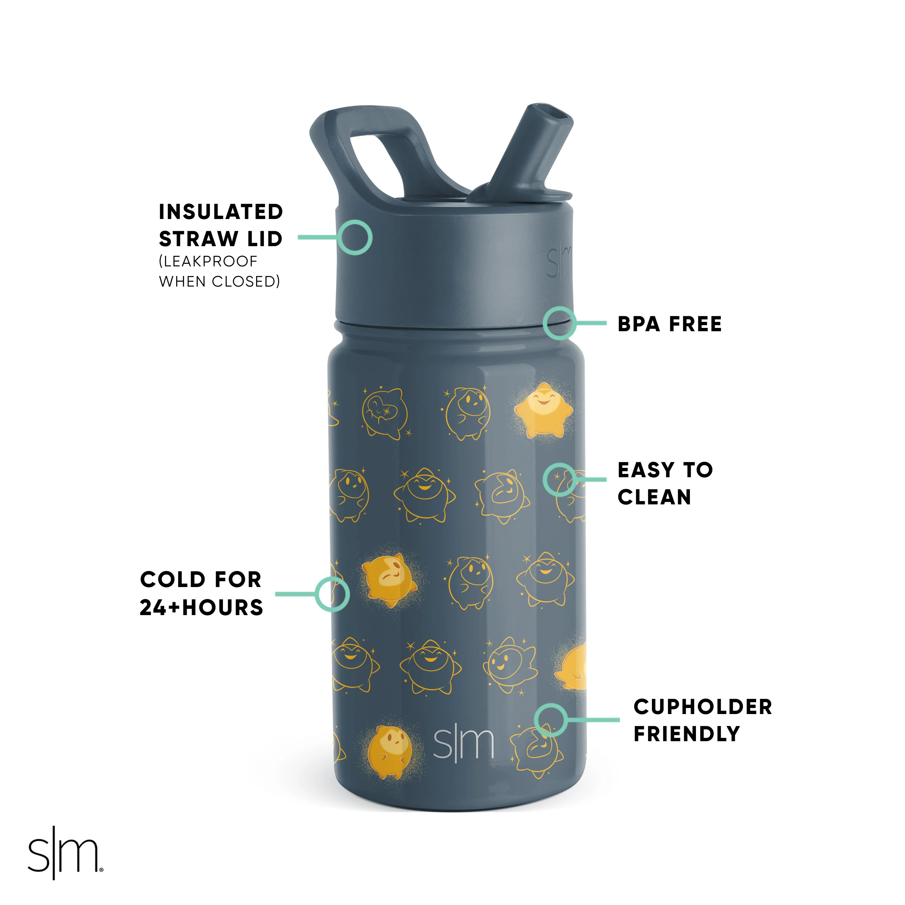 Summit Kids Water Bottle with Straw Lid
