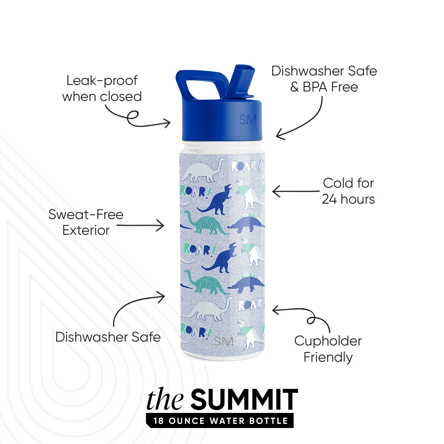 Summit Kids Water Bottle with Straw Lid