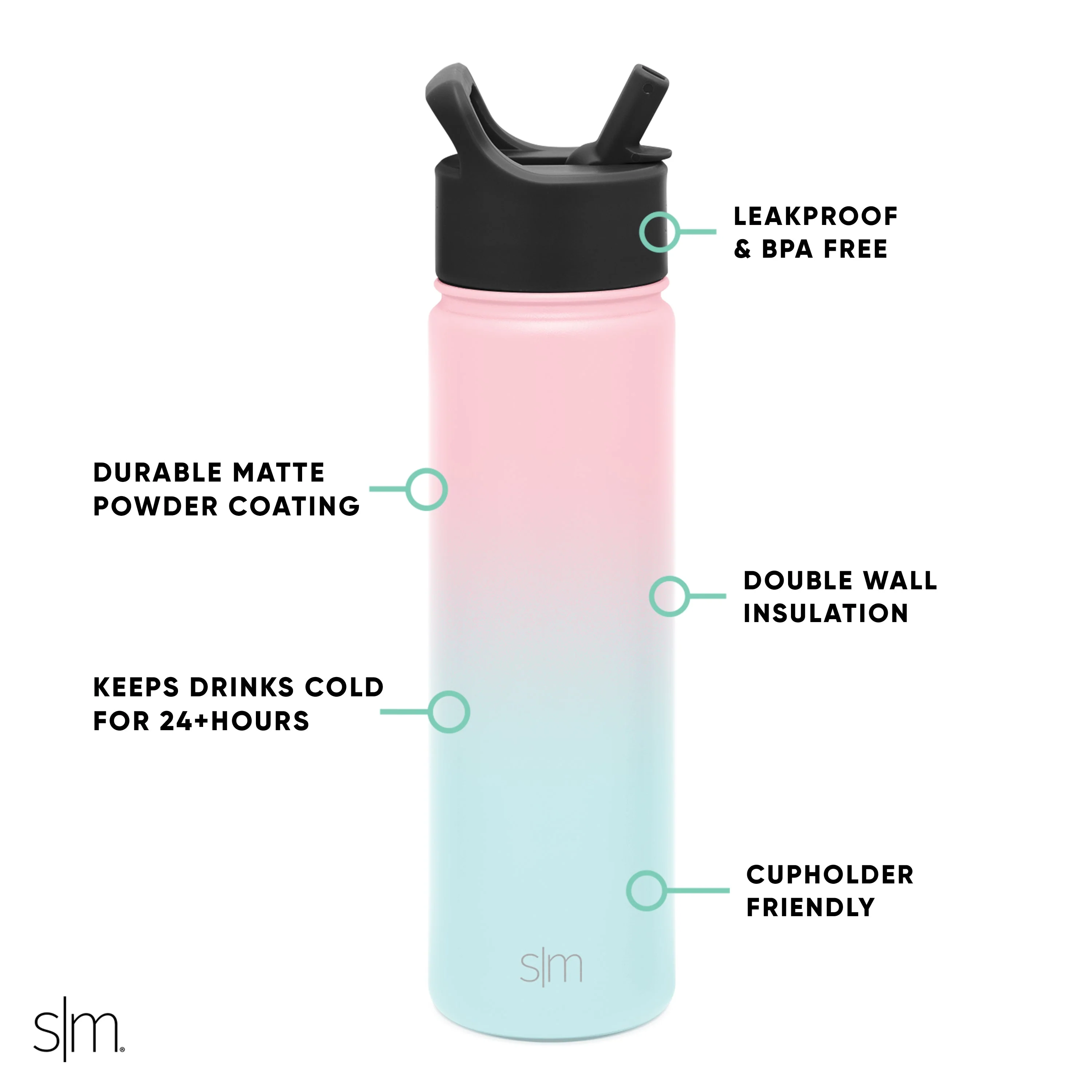 Summit Water Bottle with Straw Lid