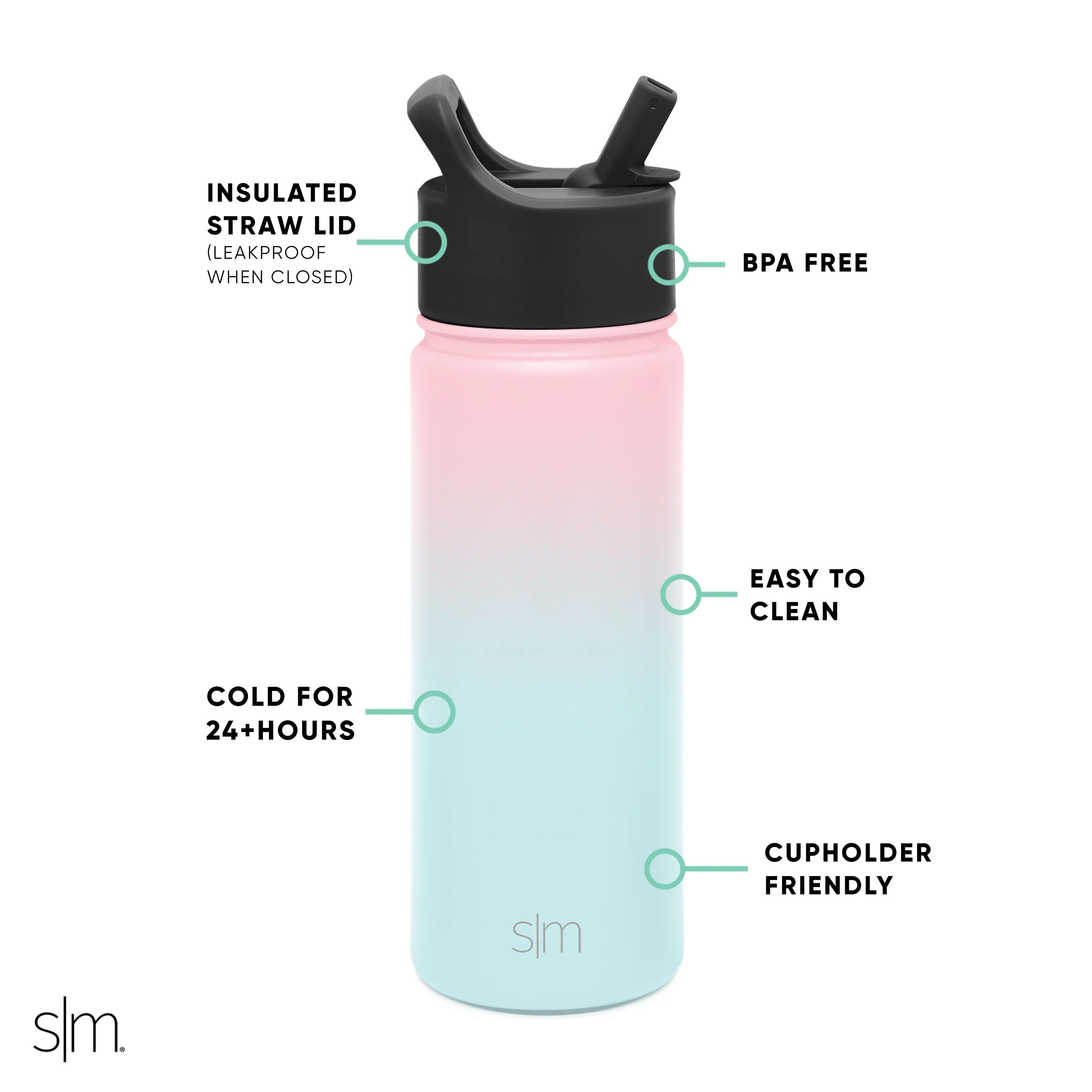 Summit Water Bottle with Straw Lid