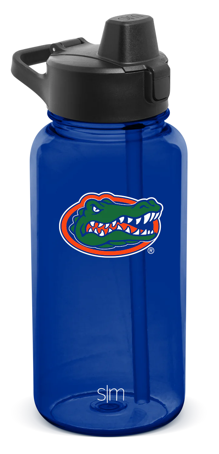 Collegiate Plastic Summit Water Bottle with Simple Flip Straw Lid