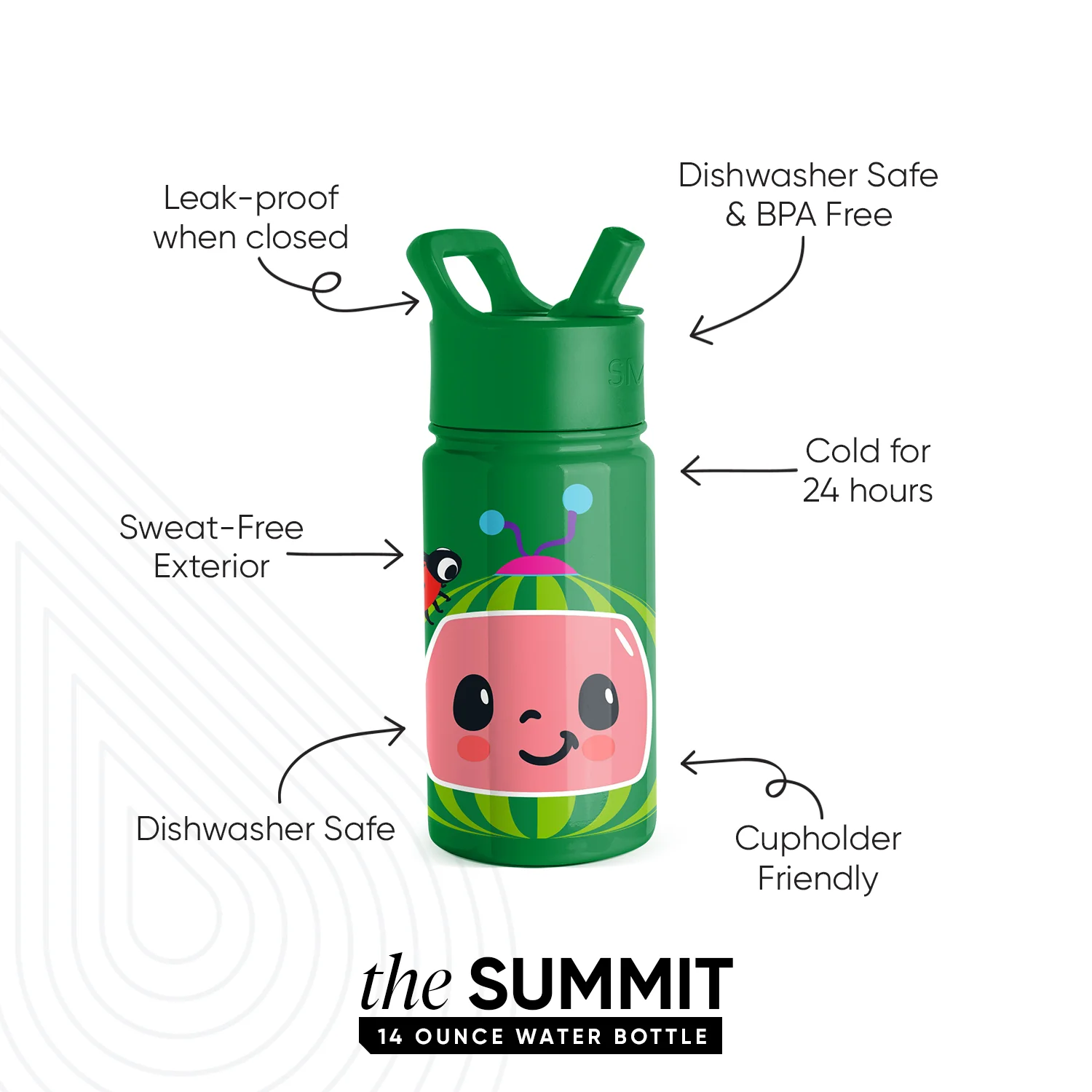 Summit Kids Water Bottle with Straw Lid
