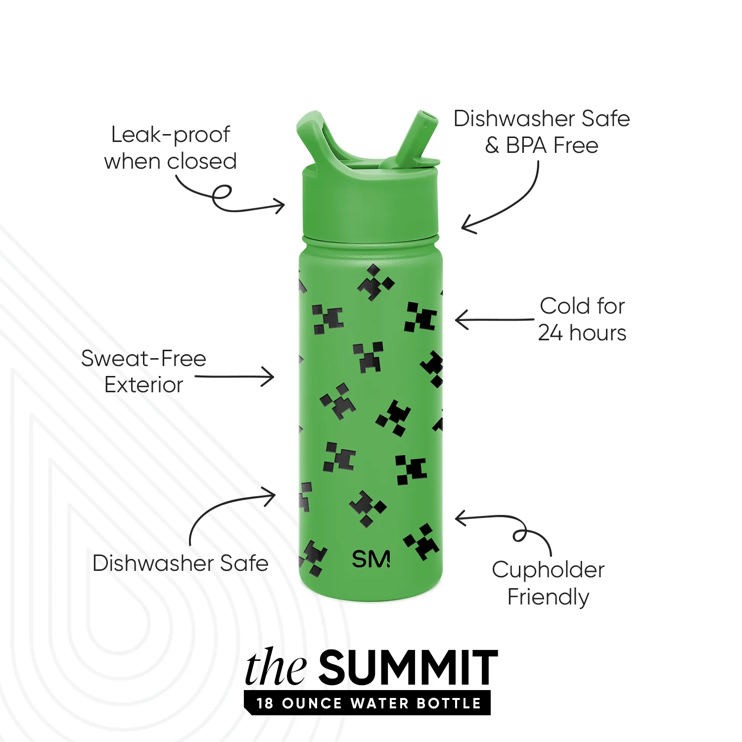 Summit Kids Water Bottle with Straw Lid