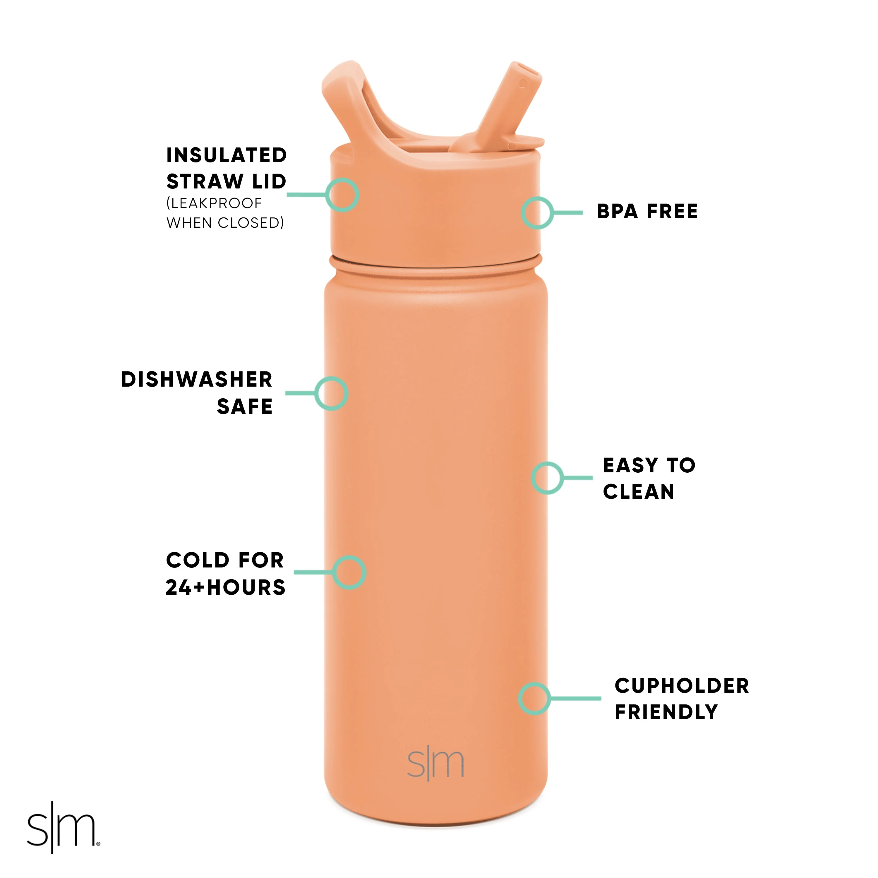 Summit Water Bottle with Straw Lid