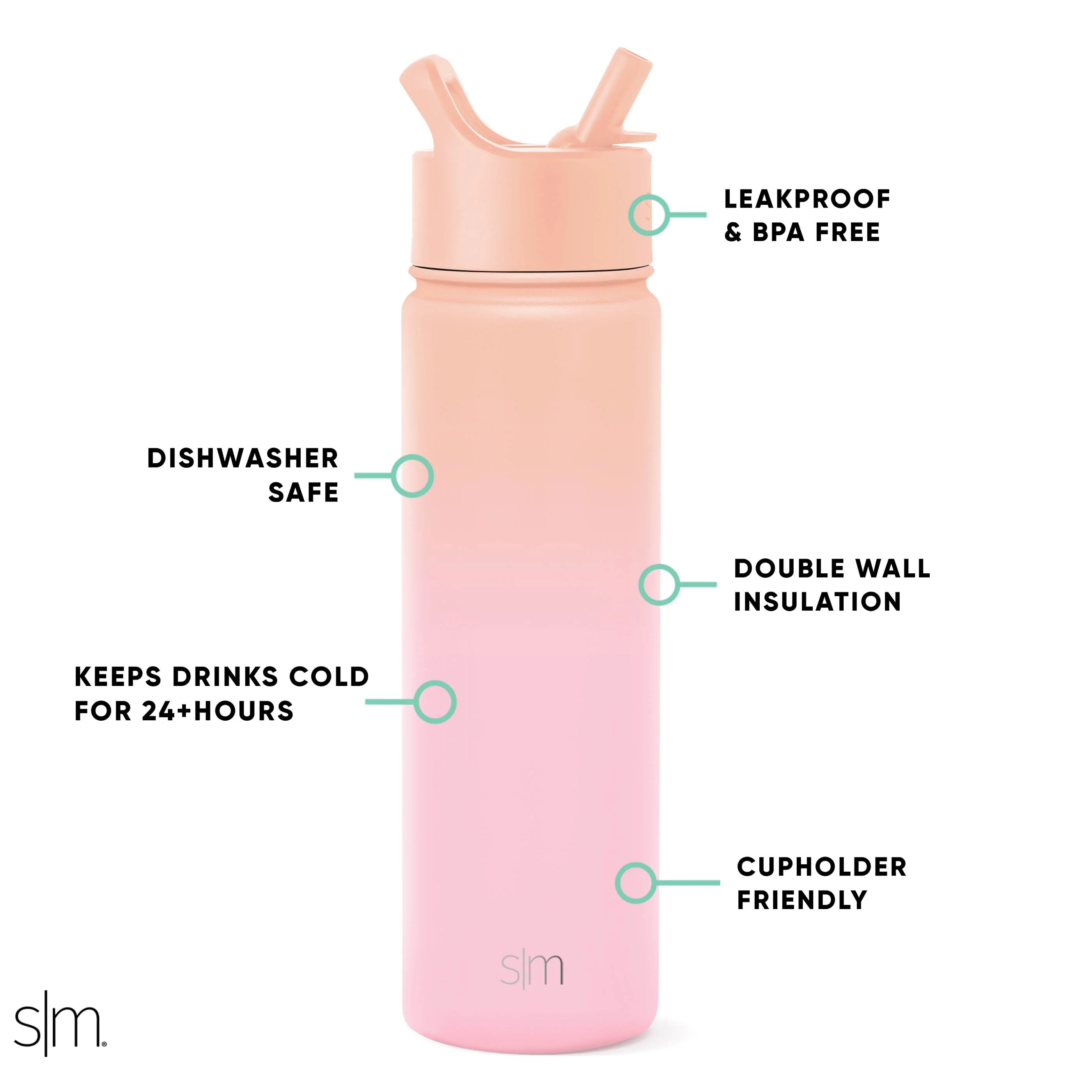 Summit Water Bottle with Straw Lid