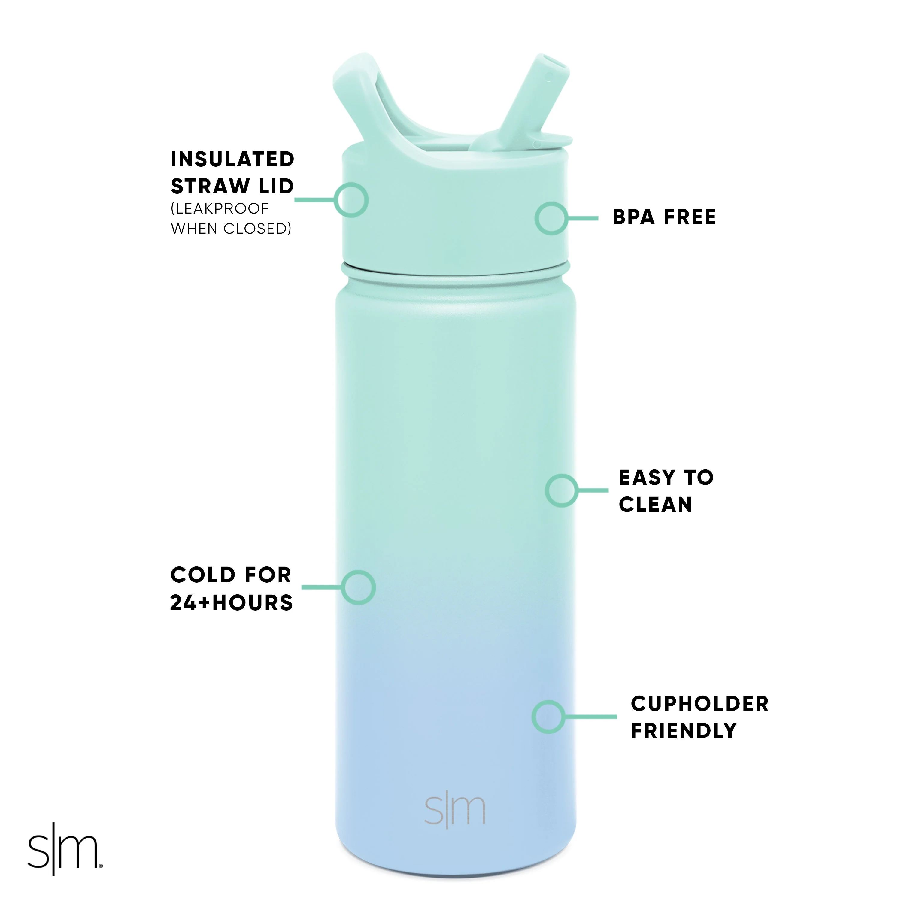 Summit Water Bottle with Straw Lid