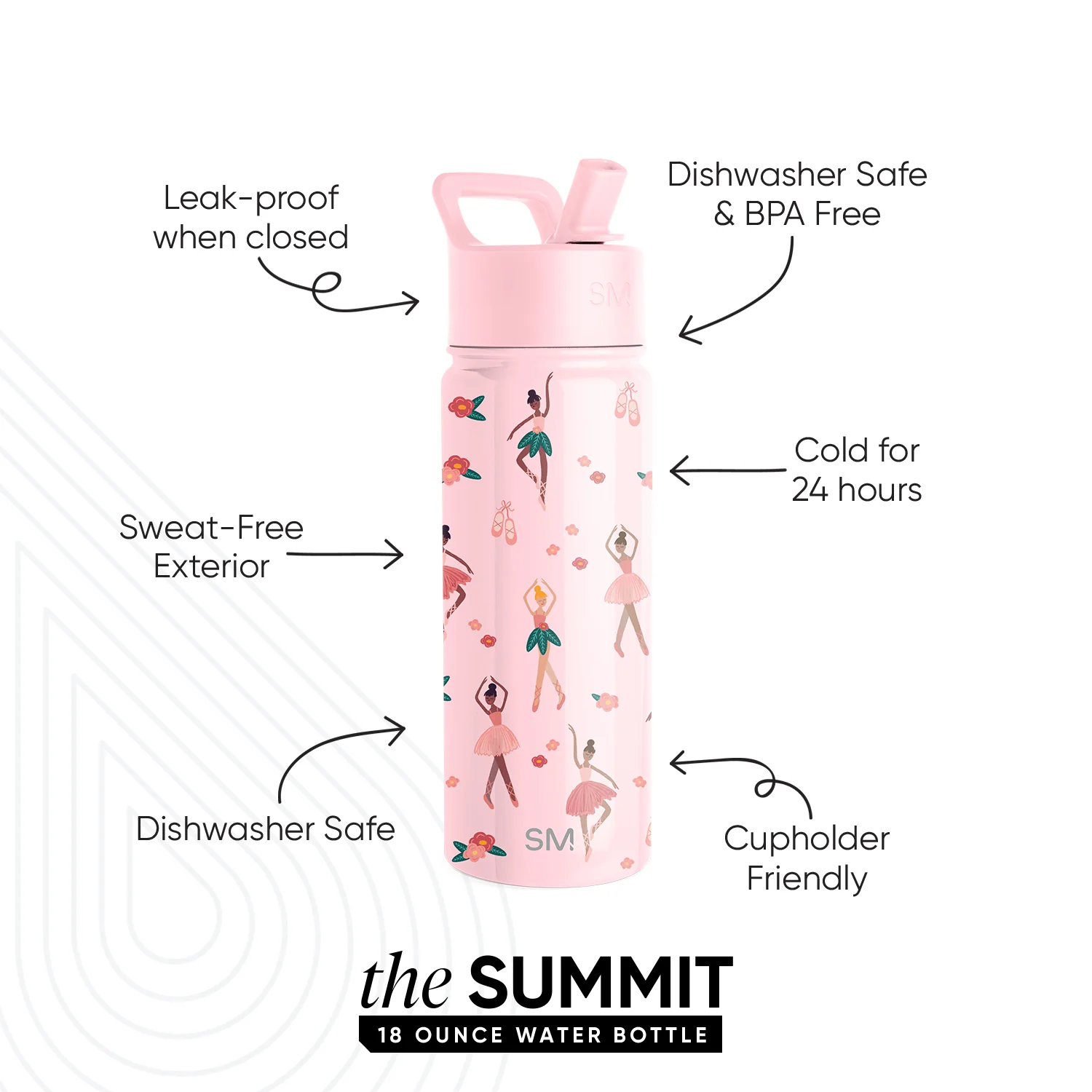 Summit Kids Water Bottle with Straw Lid