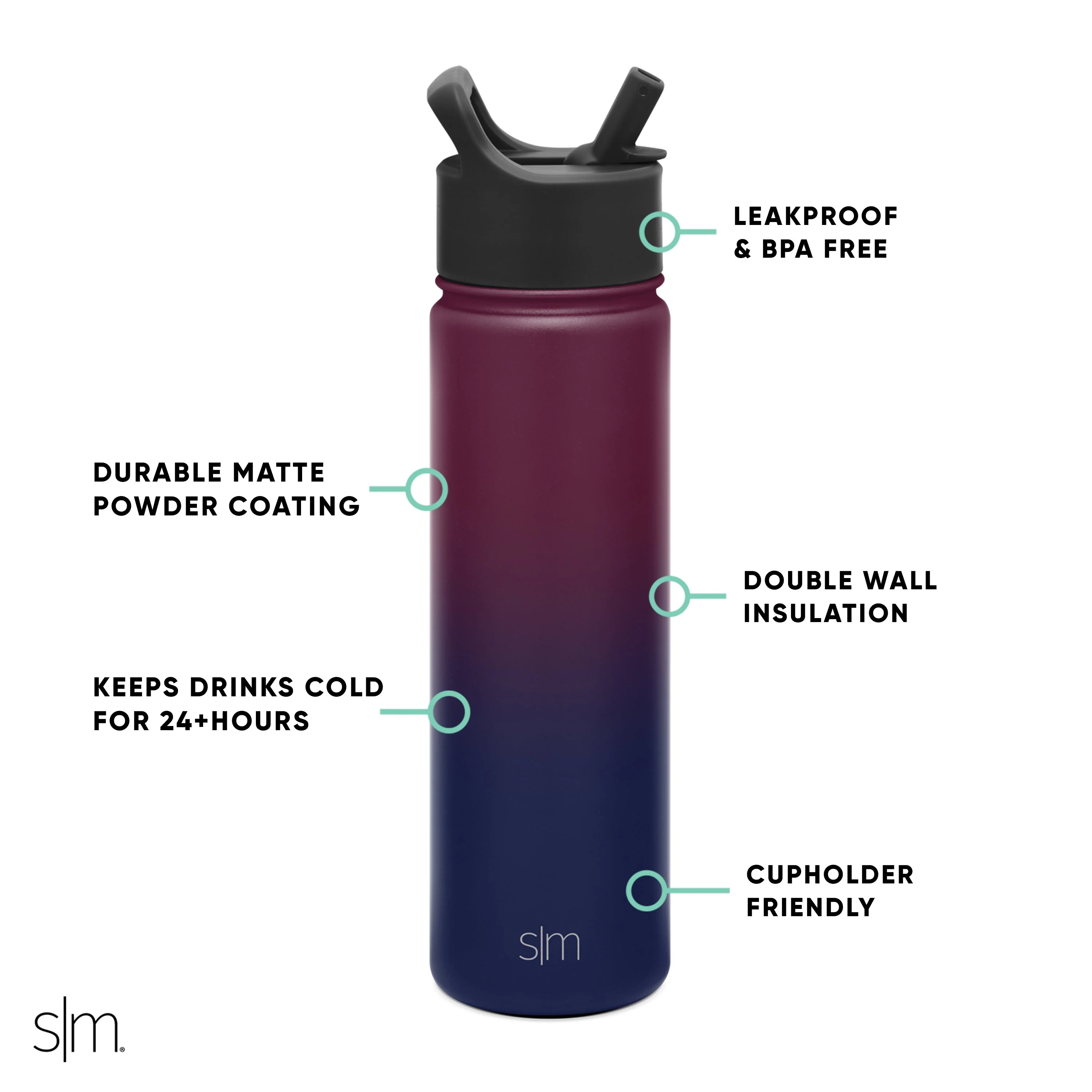Summit Water Bottle with Straw Lid