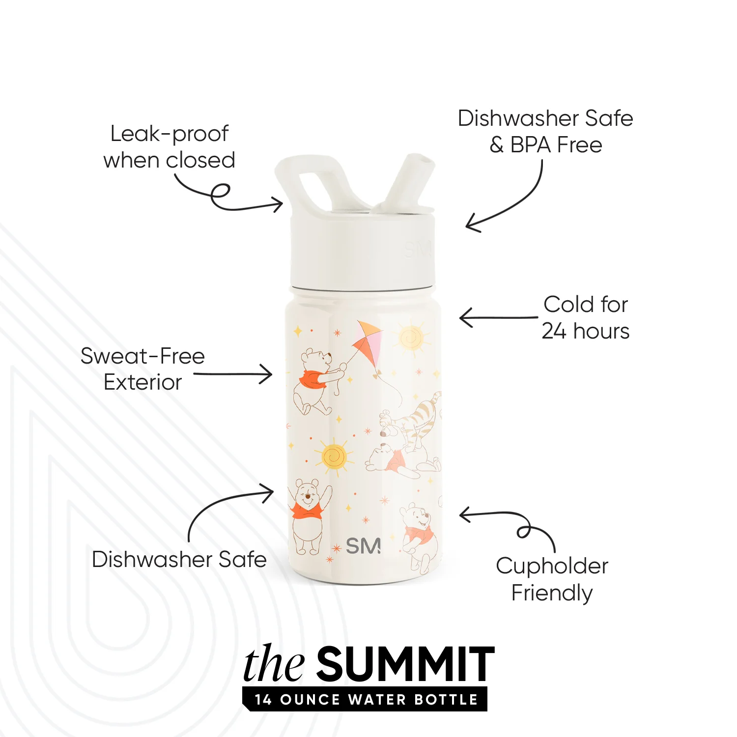 Summit Kids Water Bottle with Straw Lid