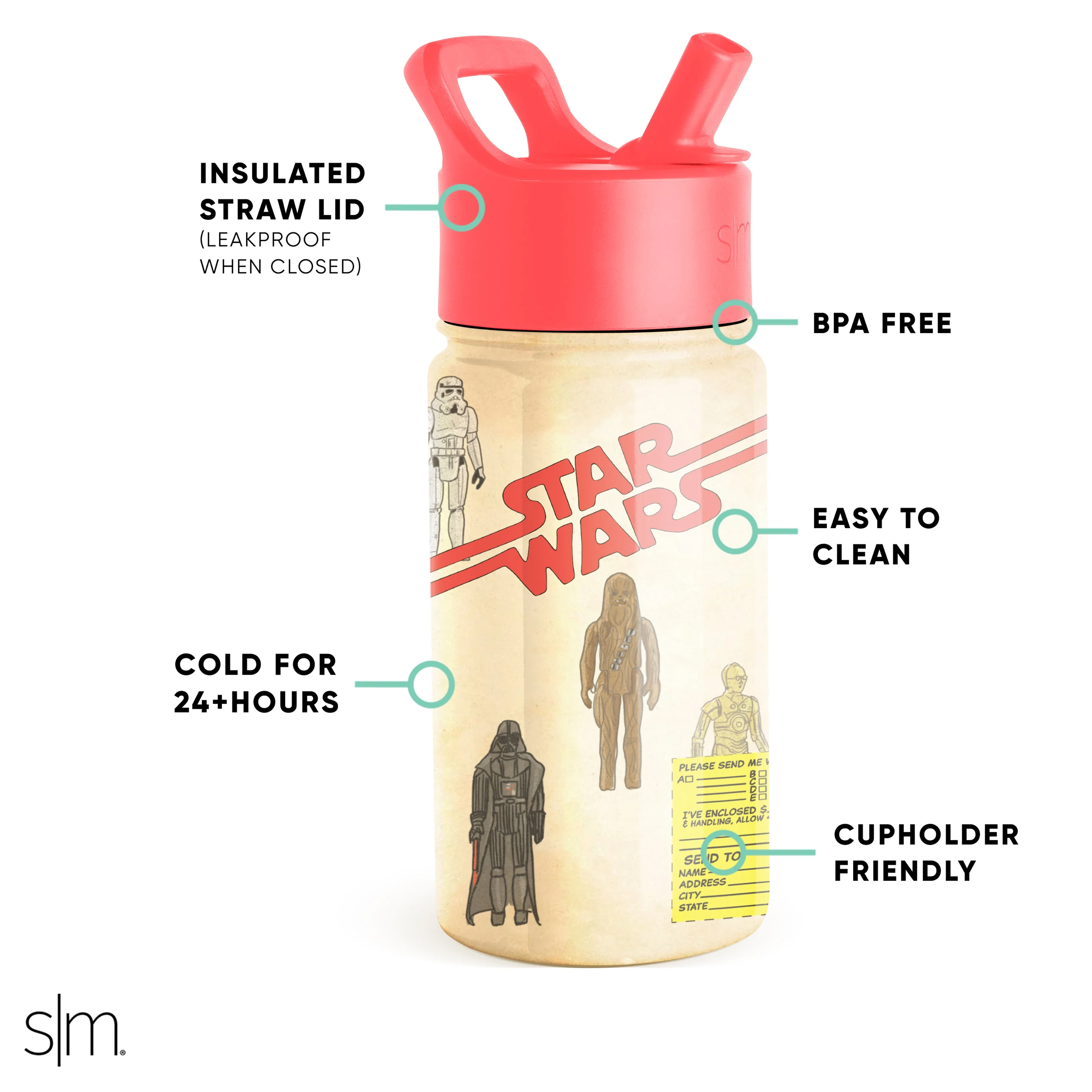 Summit Kids Water Bottle with Straw Lid