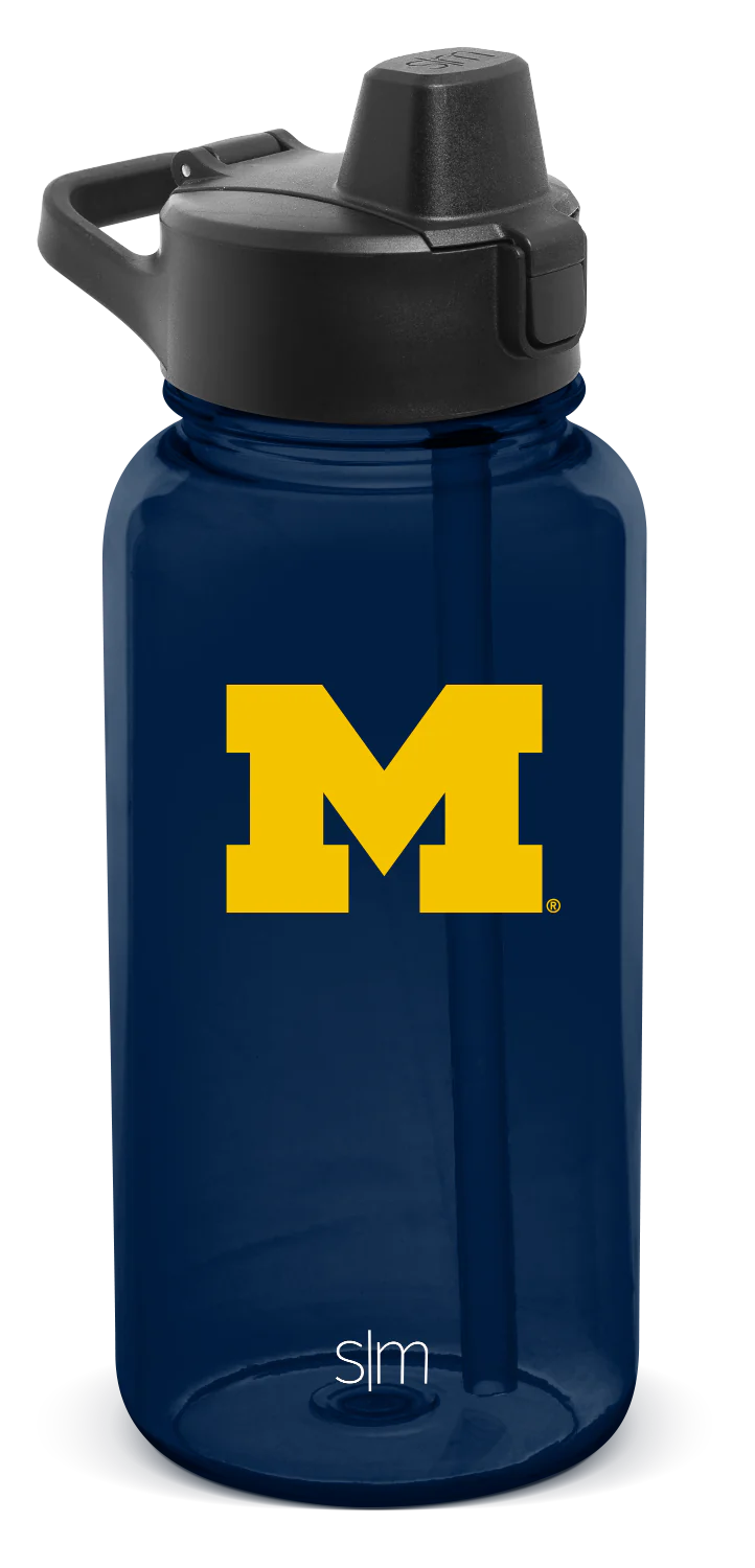 Collegiate Plastic Summit Water Bottle with Simple Flip Straw Lid