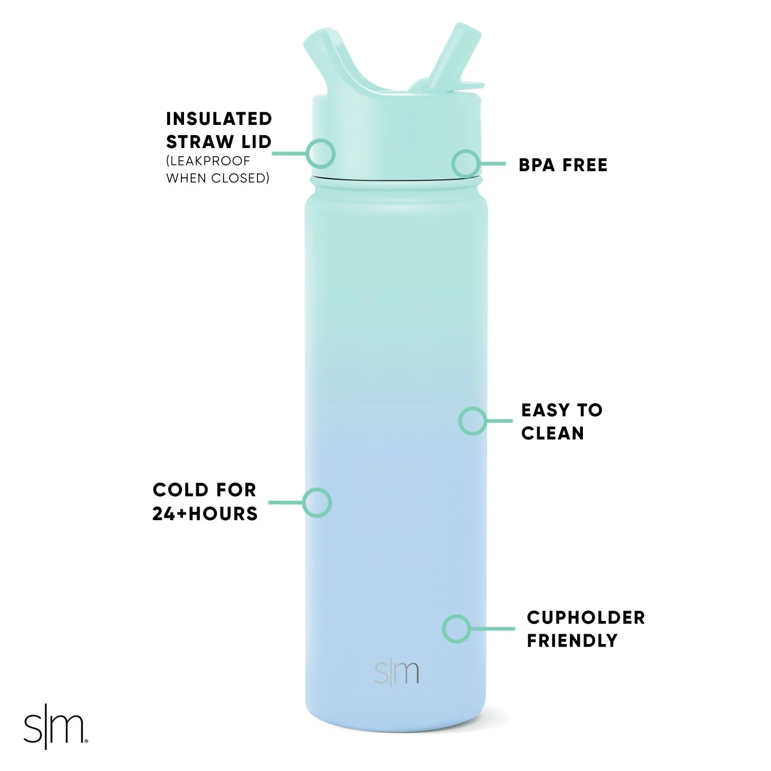 Summit Water Bottle with Straw Lid