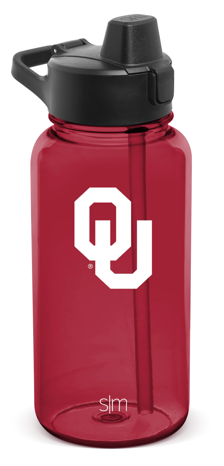 Collegiate Plastic Summit Water Bottle with Simple Flip Straw Lid