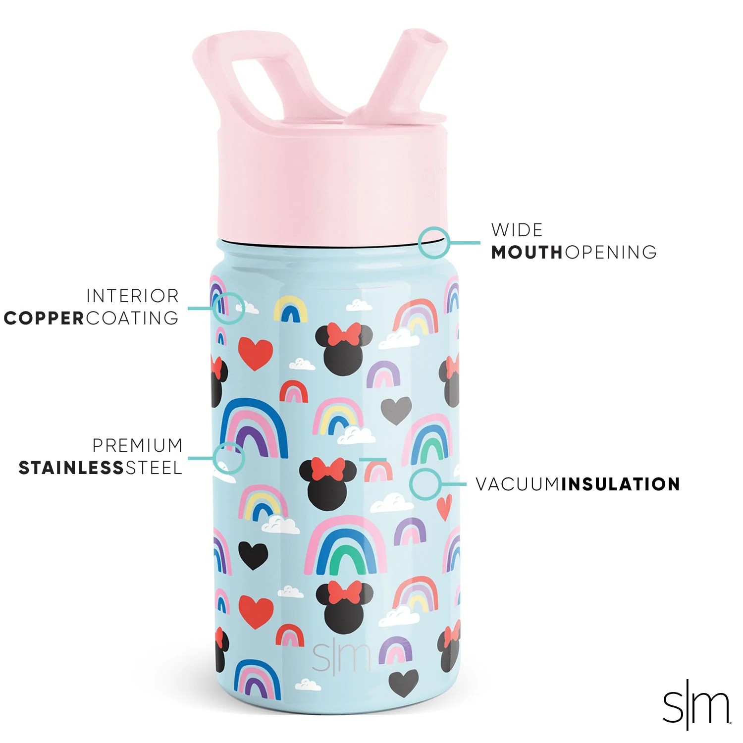 Summit Kids Water Bottle with Straw Lid
