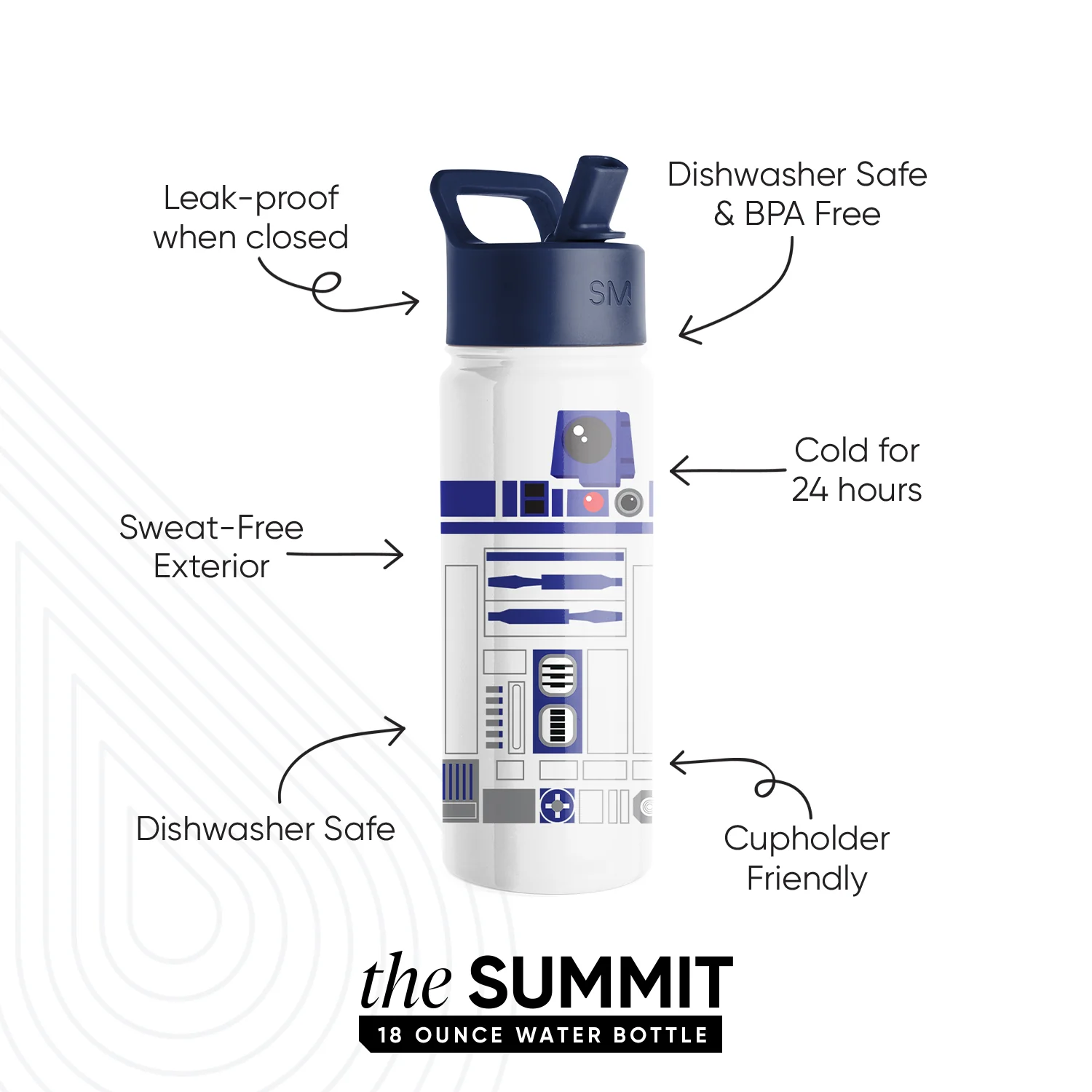 Summit Kids Water Bottle with Straw Lid