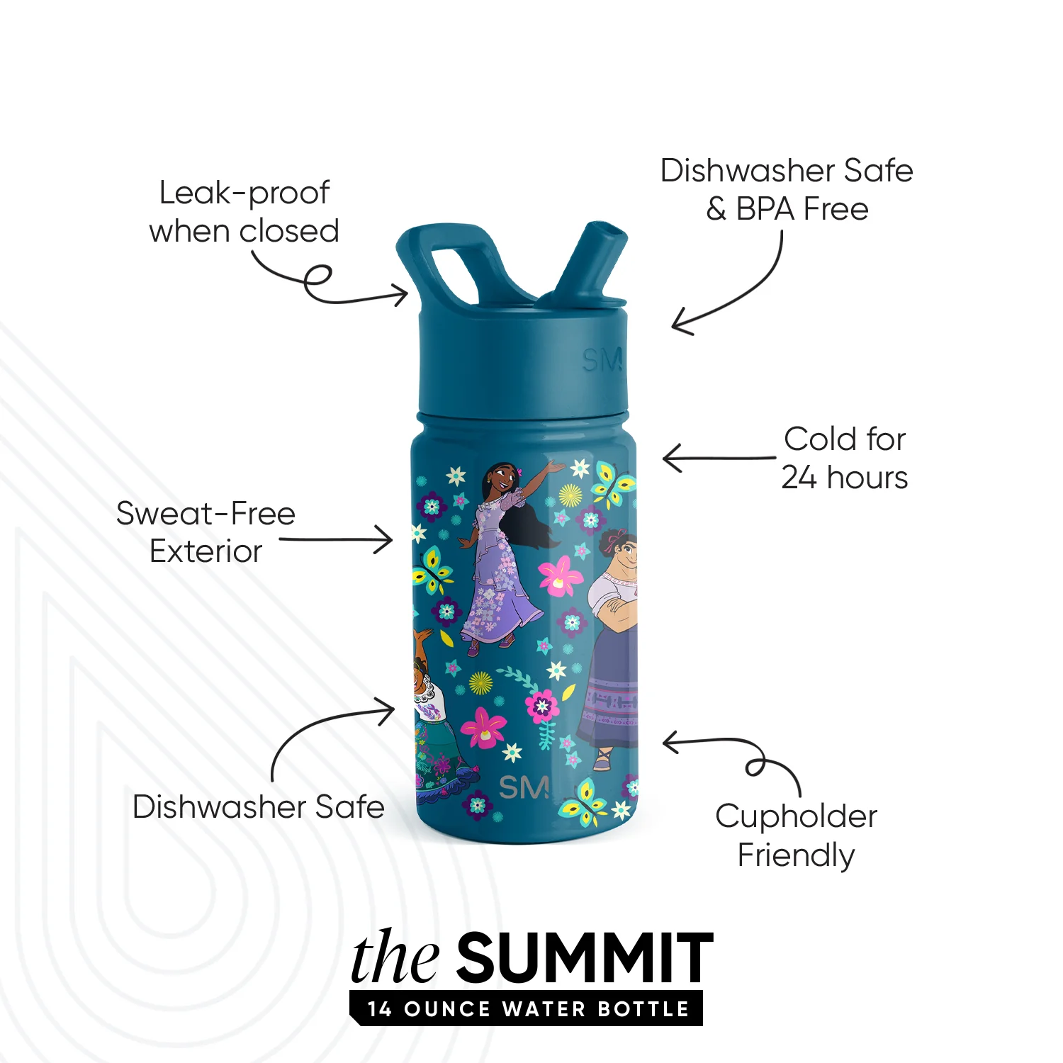 Summit Kids Water Bottle with Straw Lid