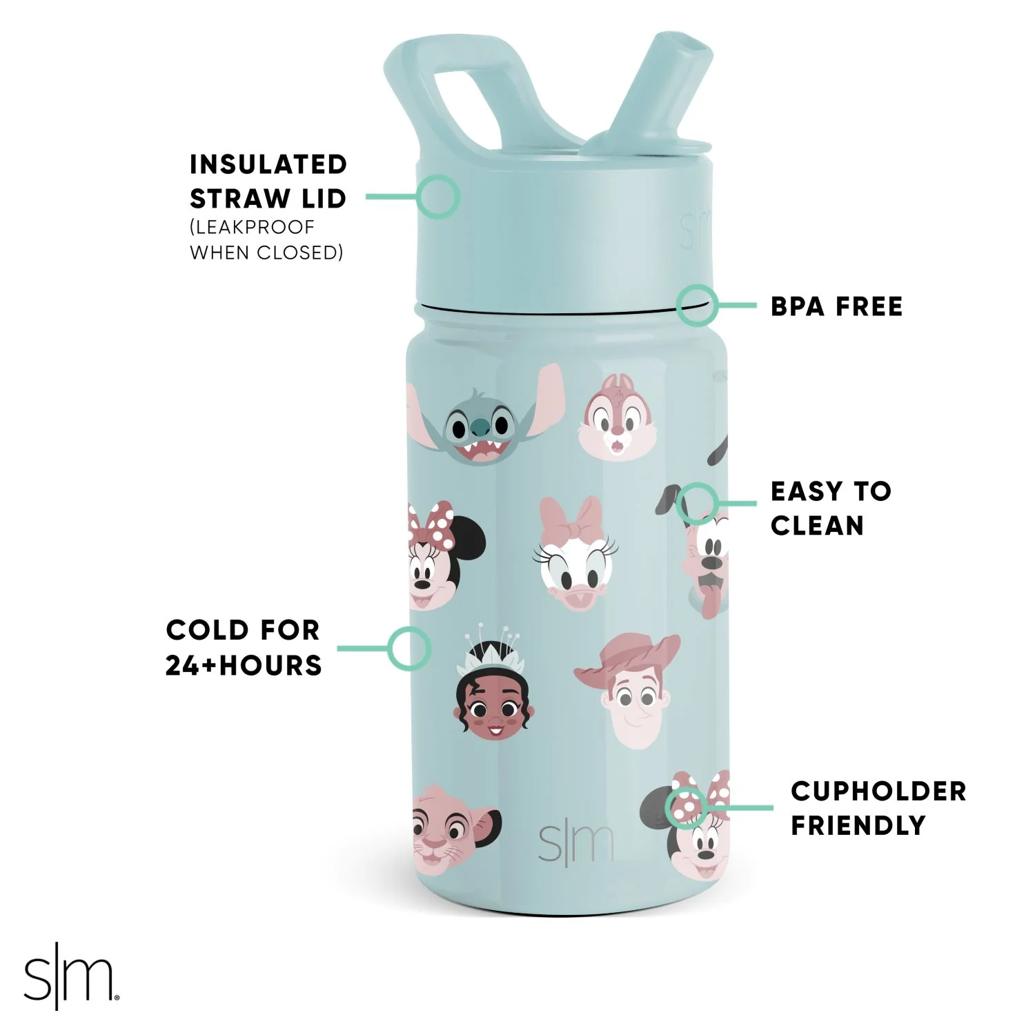 Summit Kids Water Bottle with Straw Lid