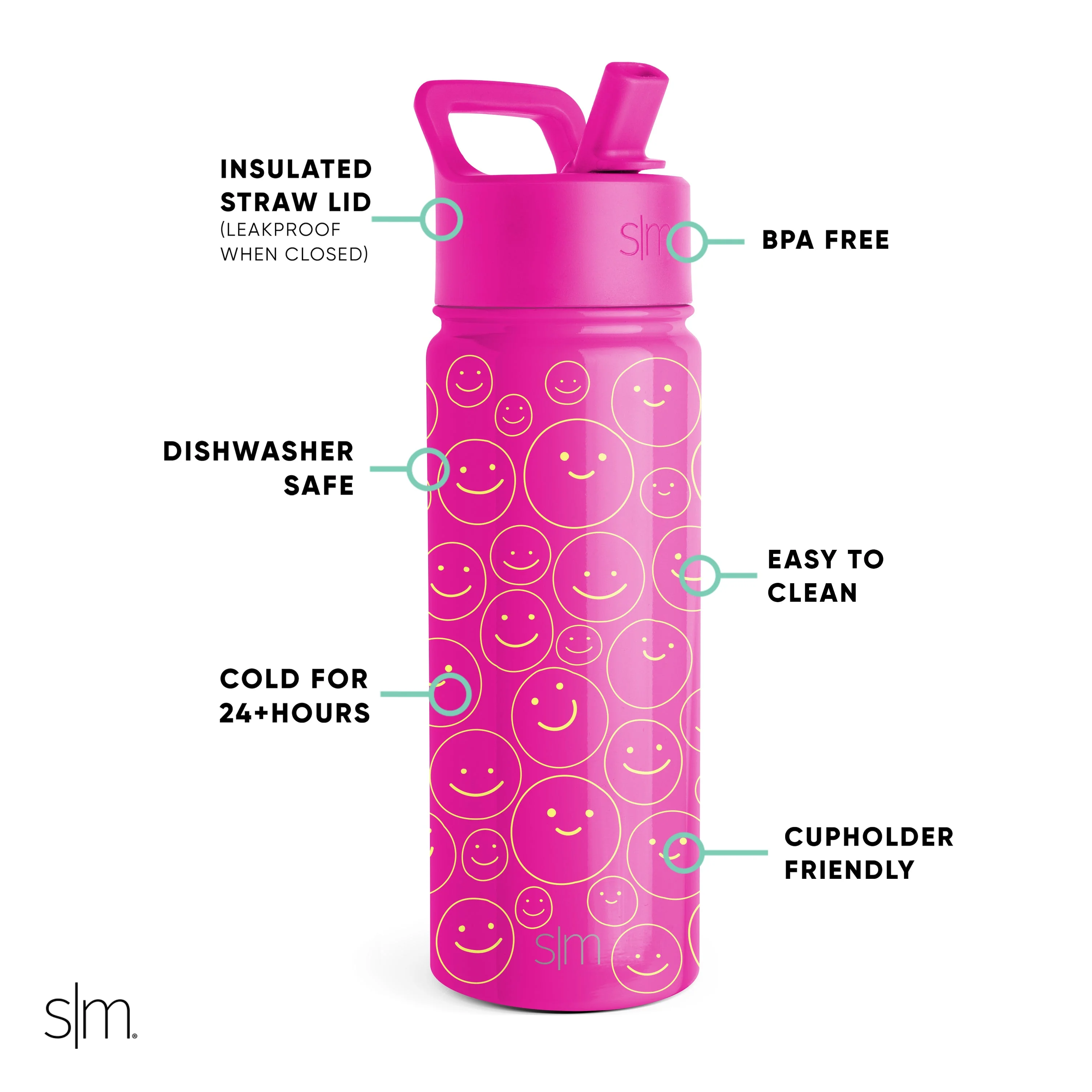 Summit Kids Water Bottle with Straw Lid