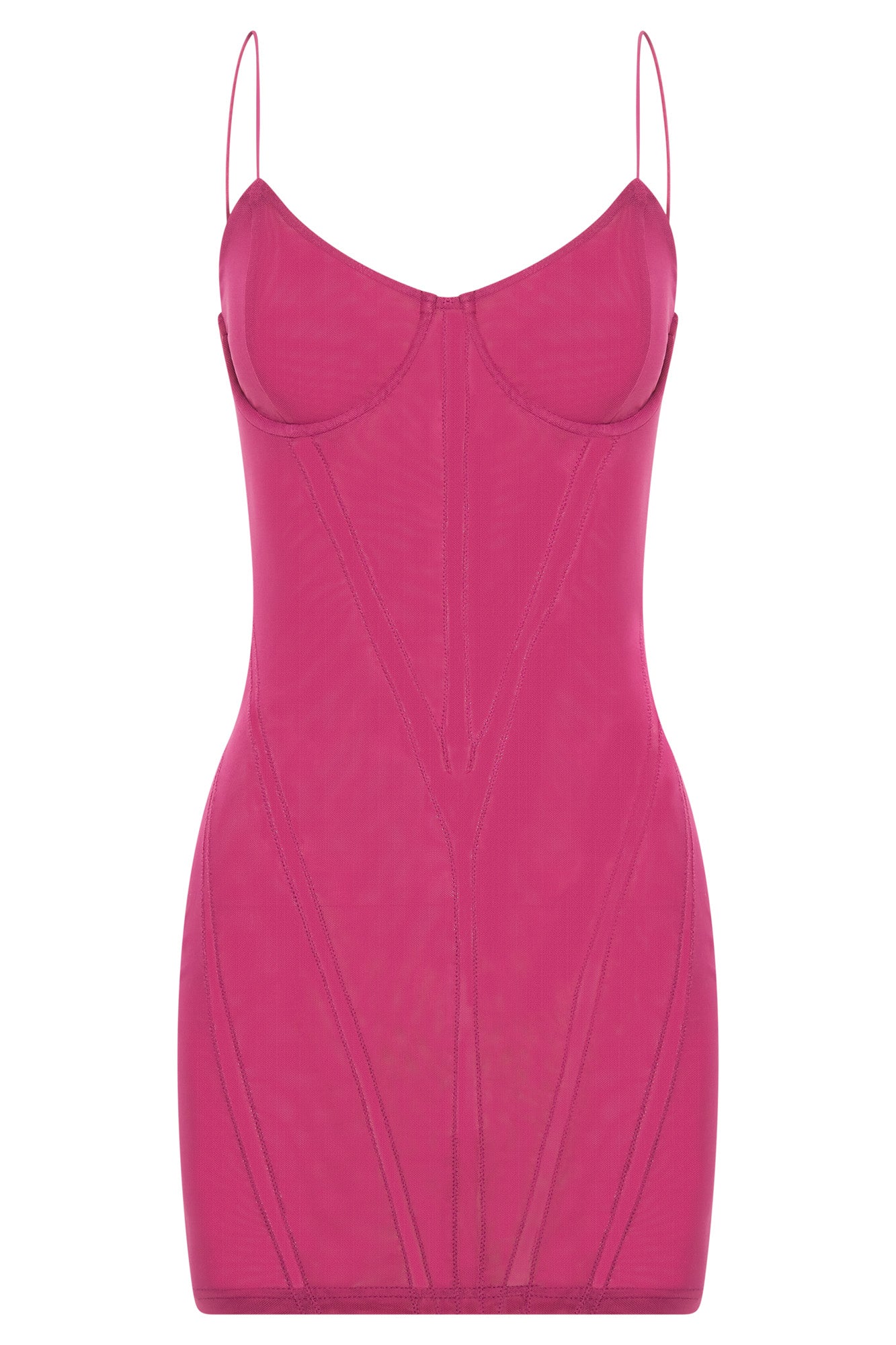 MESHKI Mapel Panelled Mesh Mini Dress - Violet