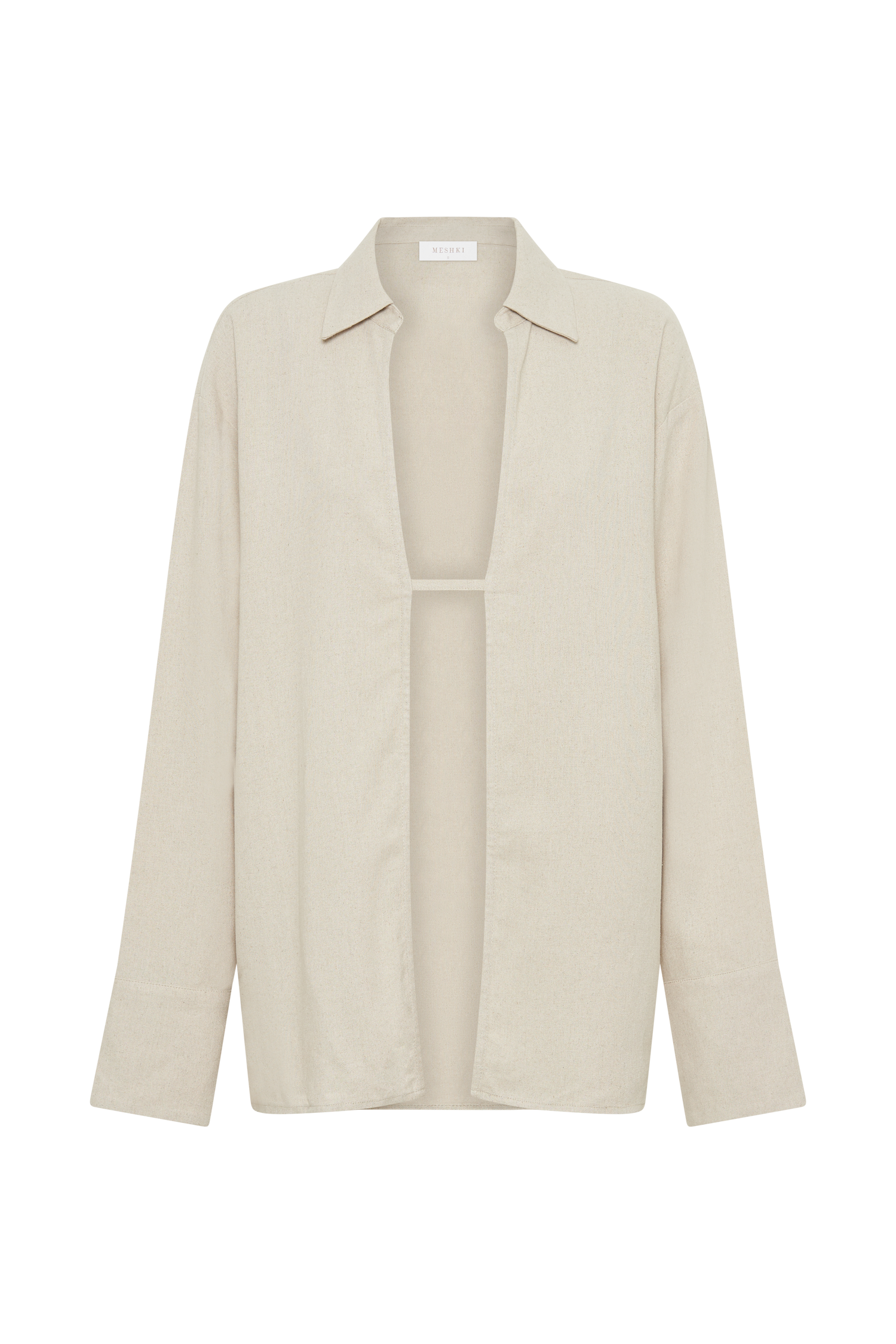 MESHKI Tasha Oversized Linen Shirt - Natural