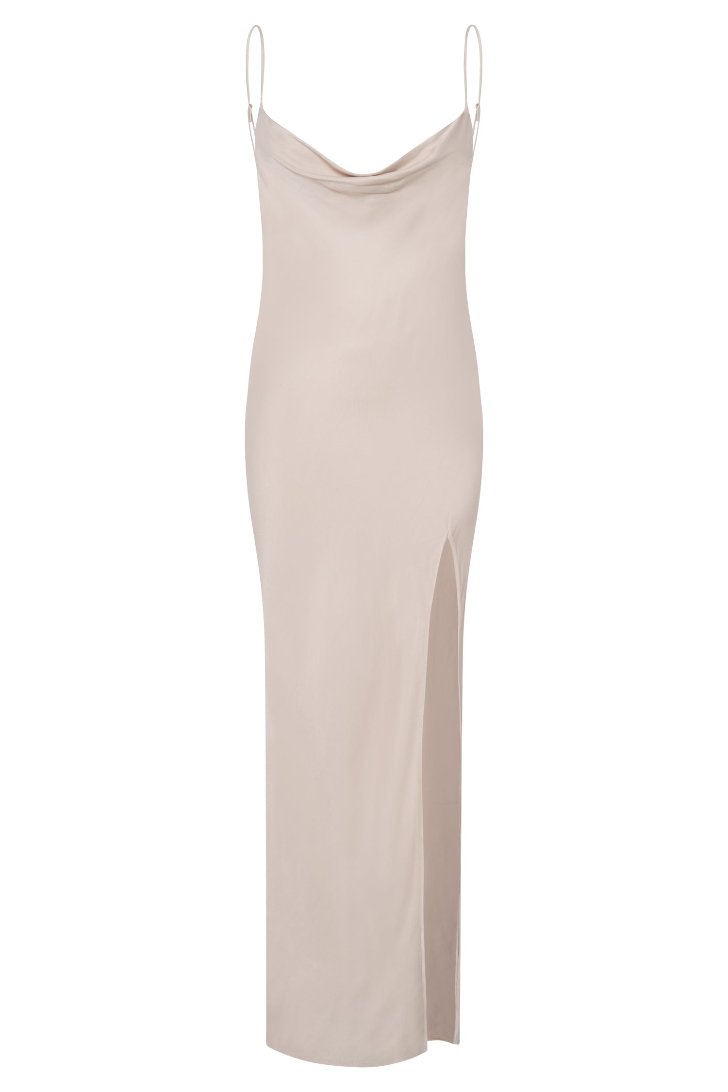 Jade Cowl Neck Backless Maxi Dress - Bone - myromanceshops