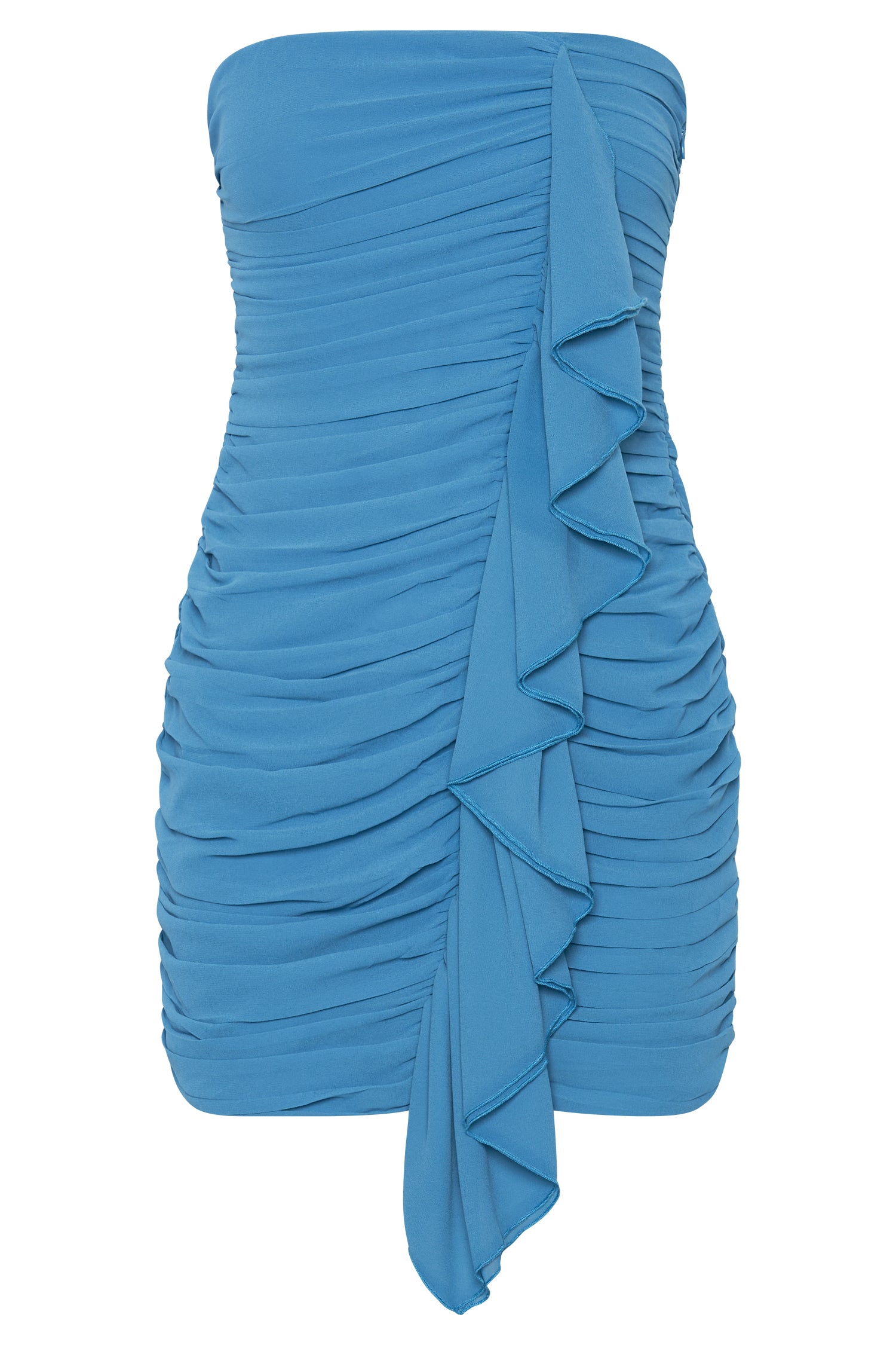 MESHKI Suzanna Ruched Mini Dress - Marine Blue