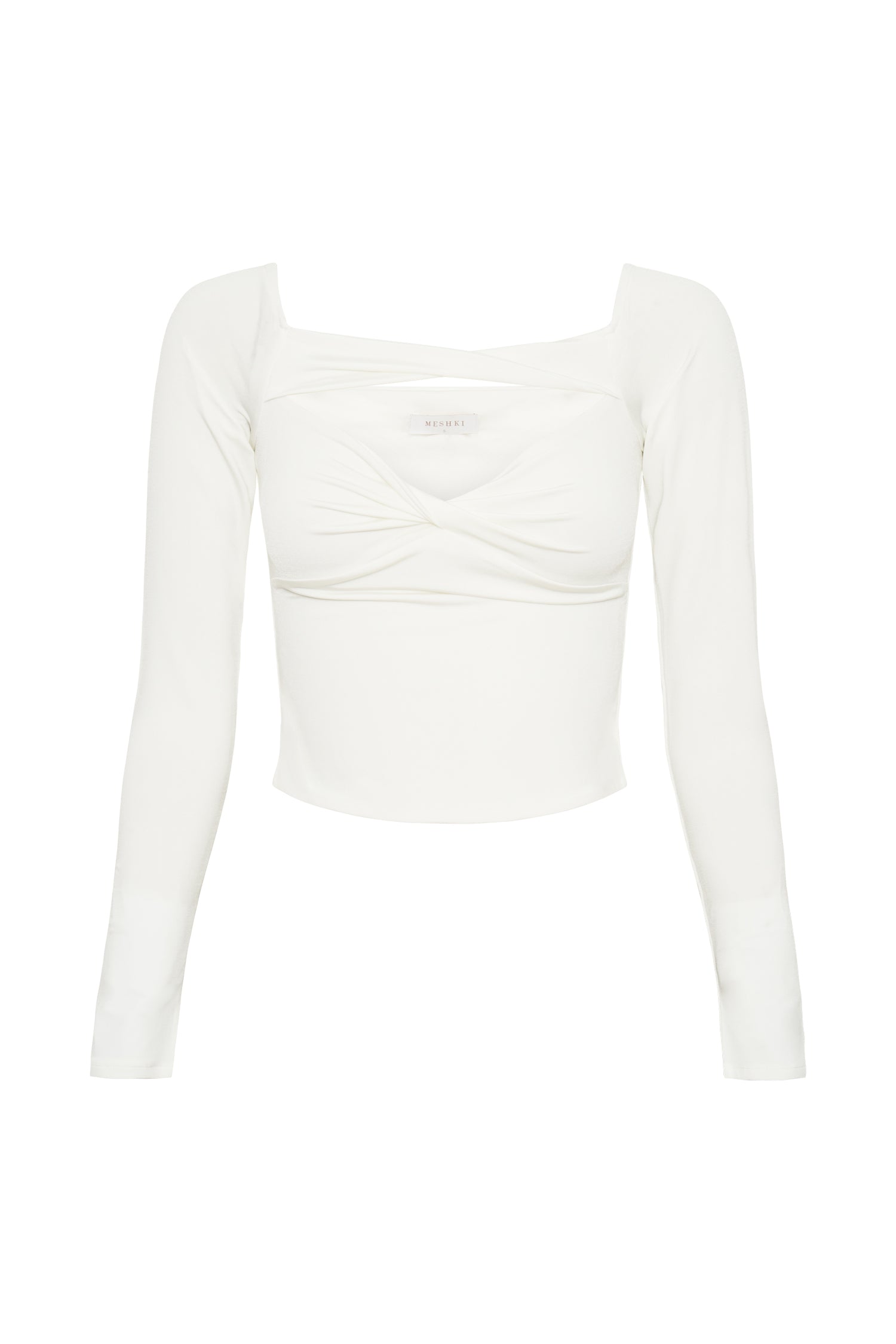 MESHKI Ceri Off Shoulder Long Sleeve Top - White