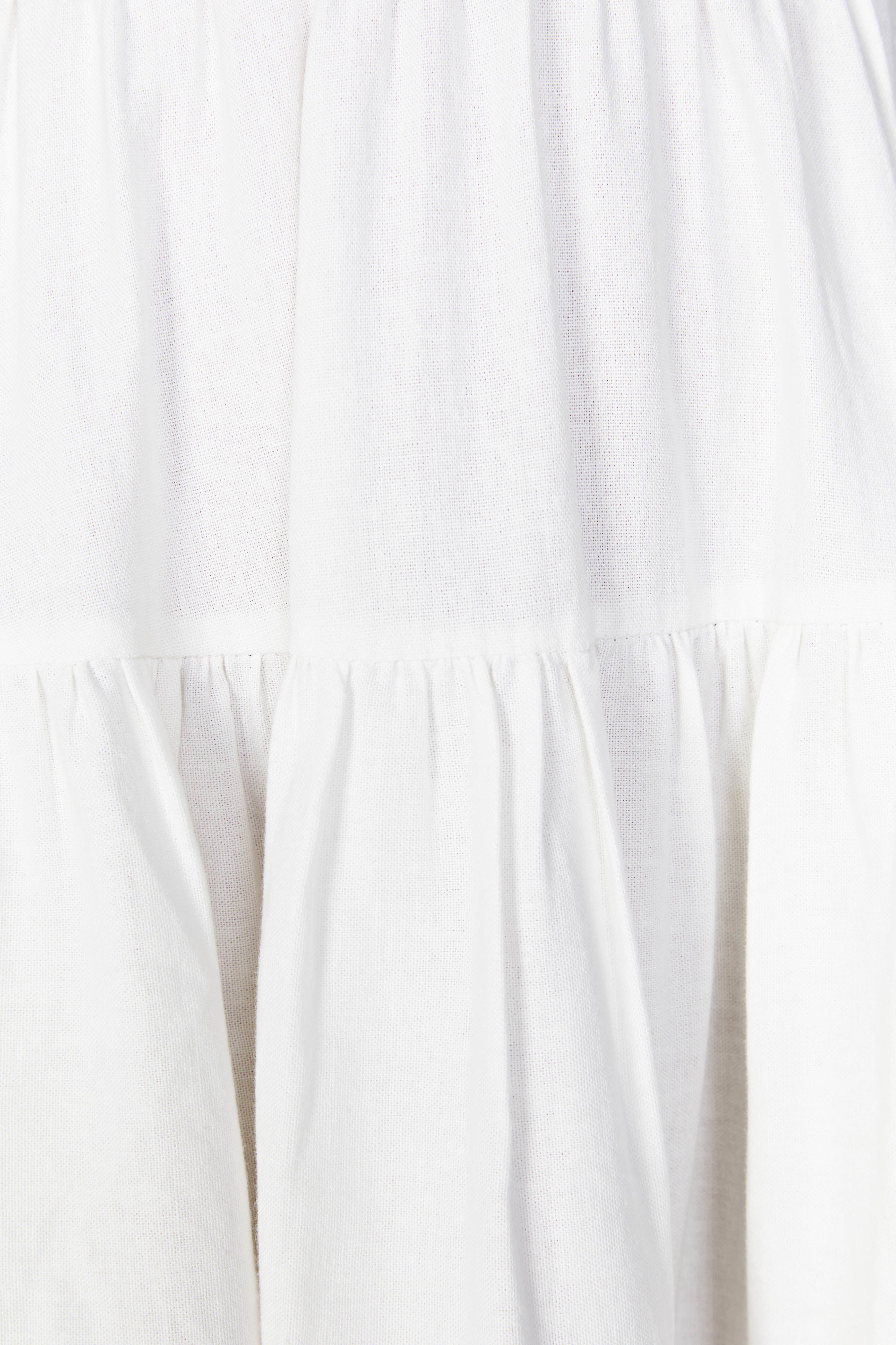 MESHKI Adriana Linen Midi Dress - White