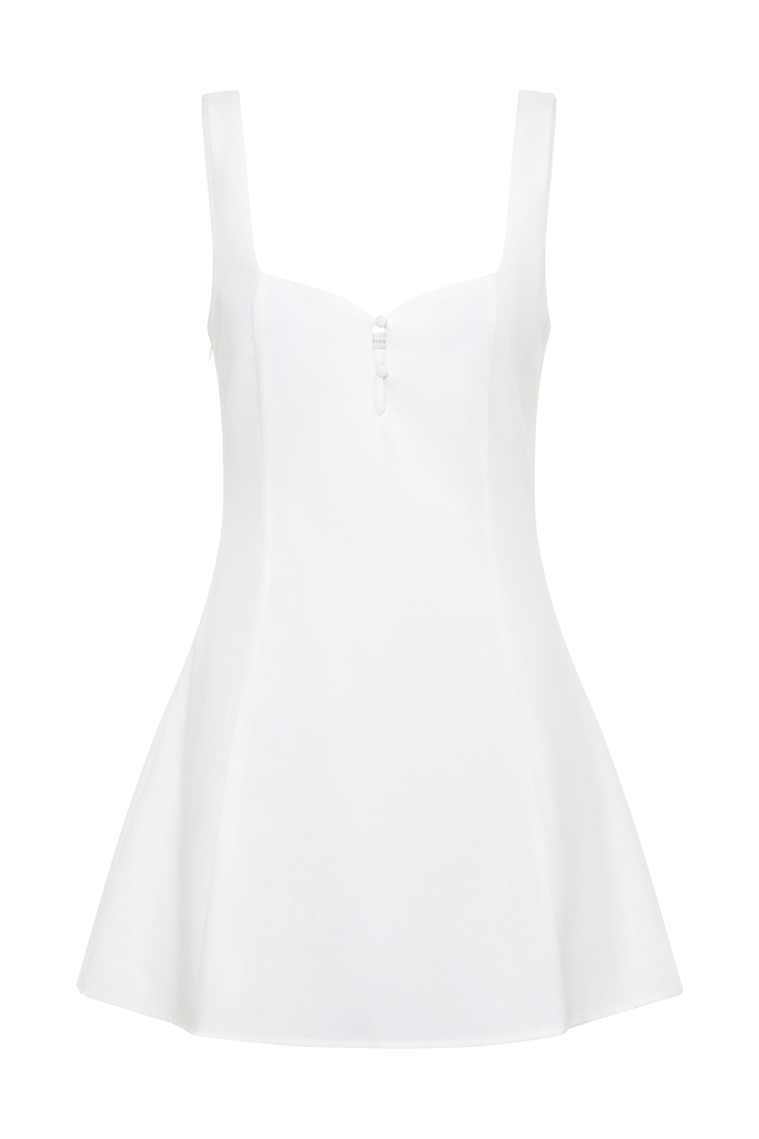 MESHKI Tandie Linen Flare Mini Dress - White