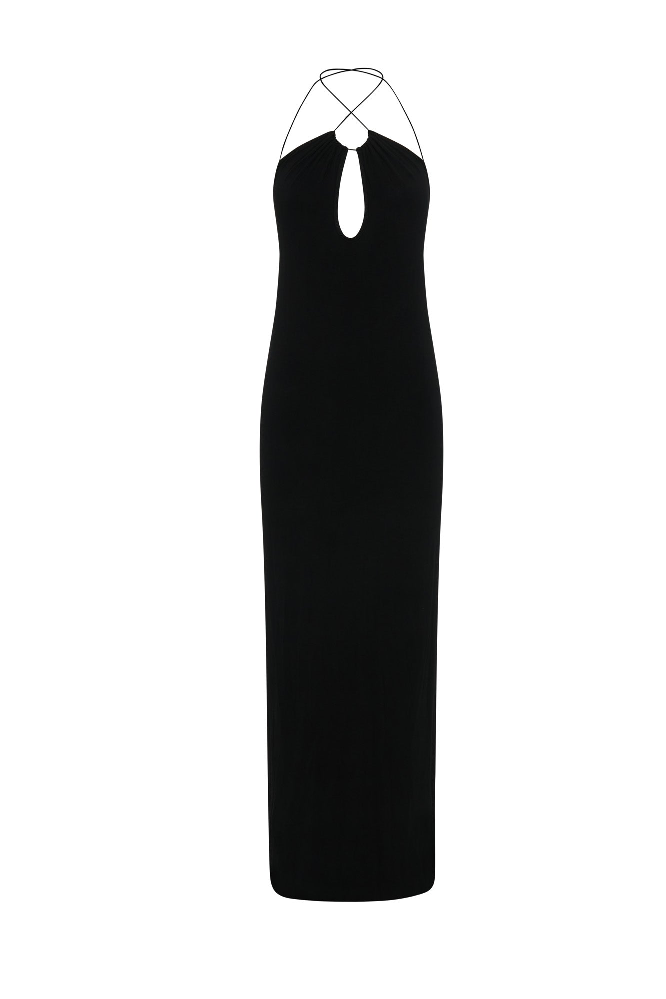 MESHKI Kirsty Strappy Circle Cutout Maxi Dress - Black
