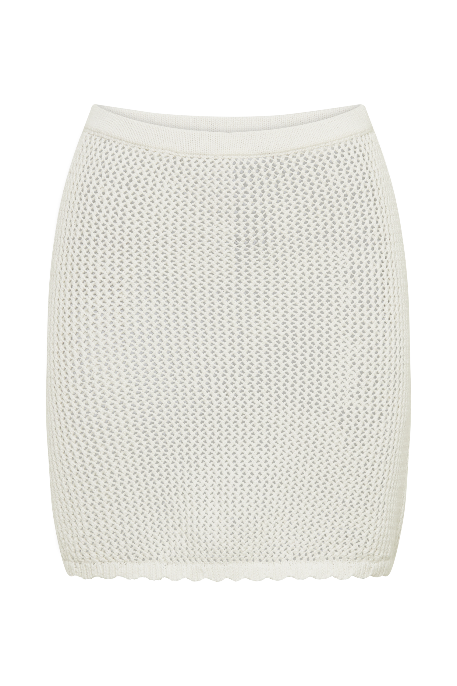 MESHKI Sylvana Crochet Mini Skirt - White