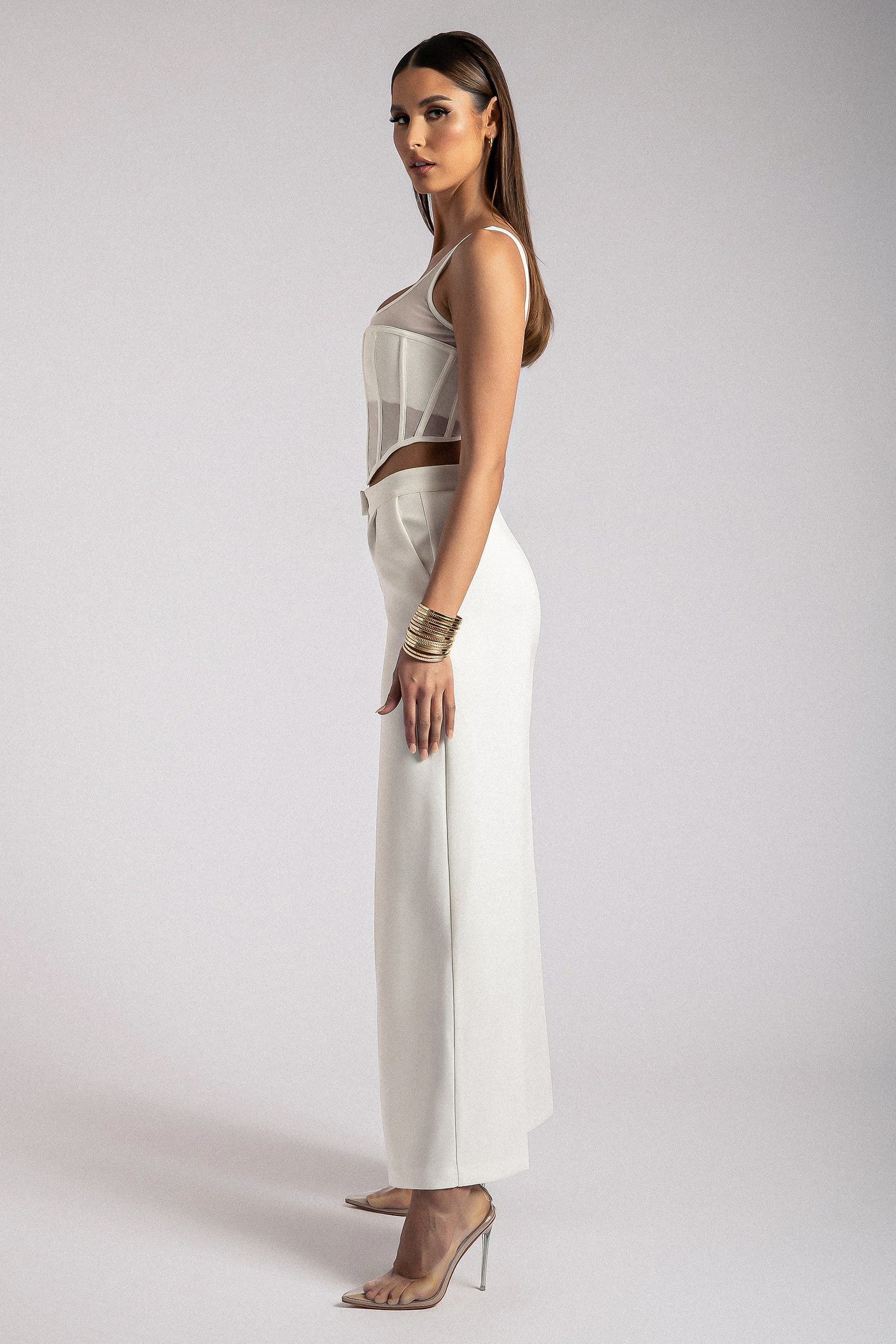 MESHKI Delaney Corset Bustier - White