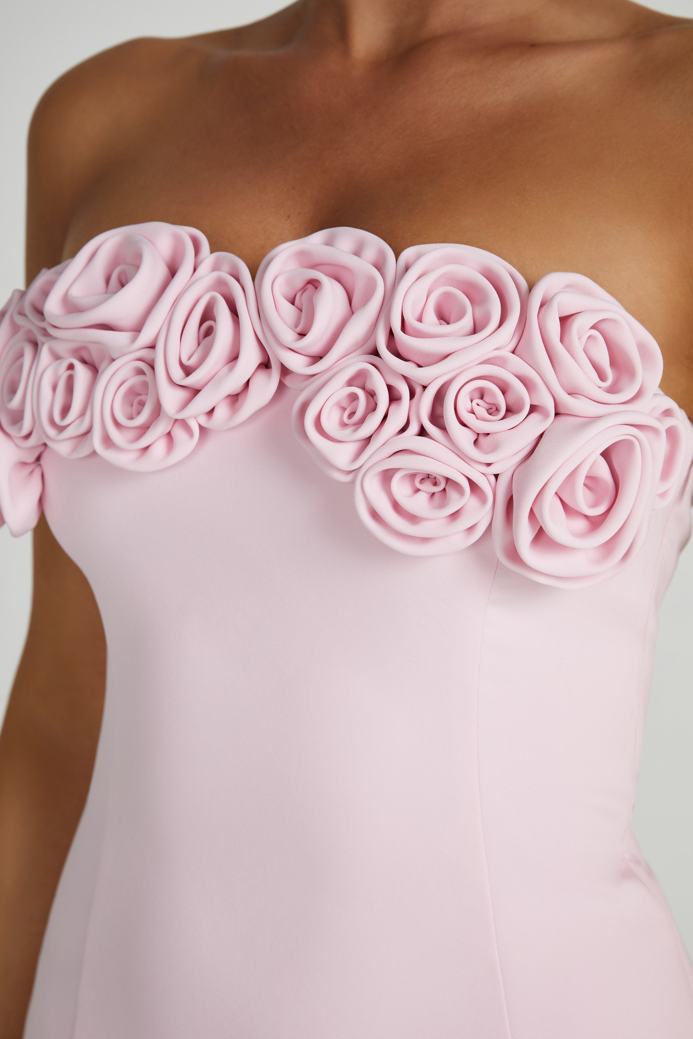 MESHKI Valentine's Day roses Mini Dress - Blush Pink