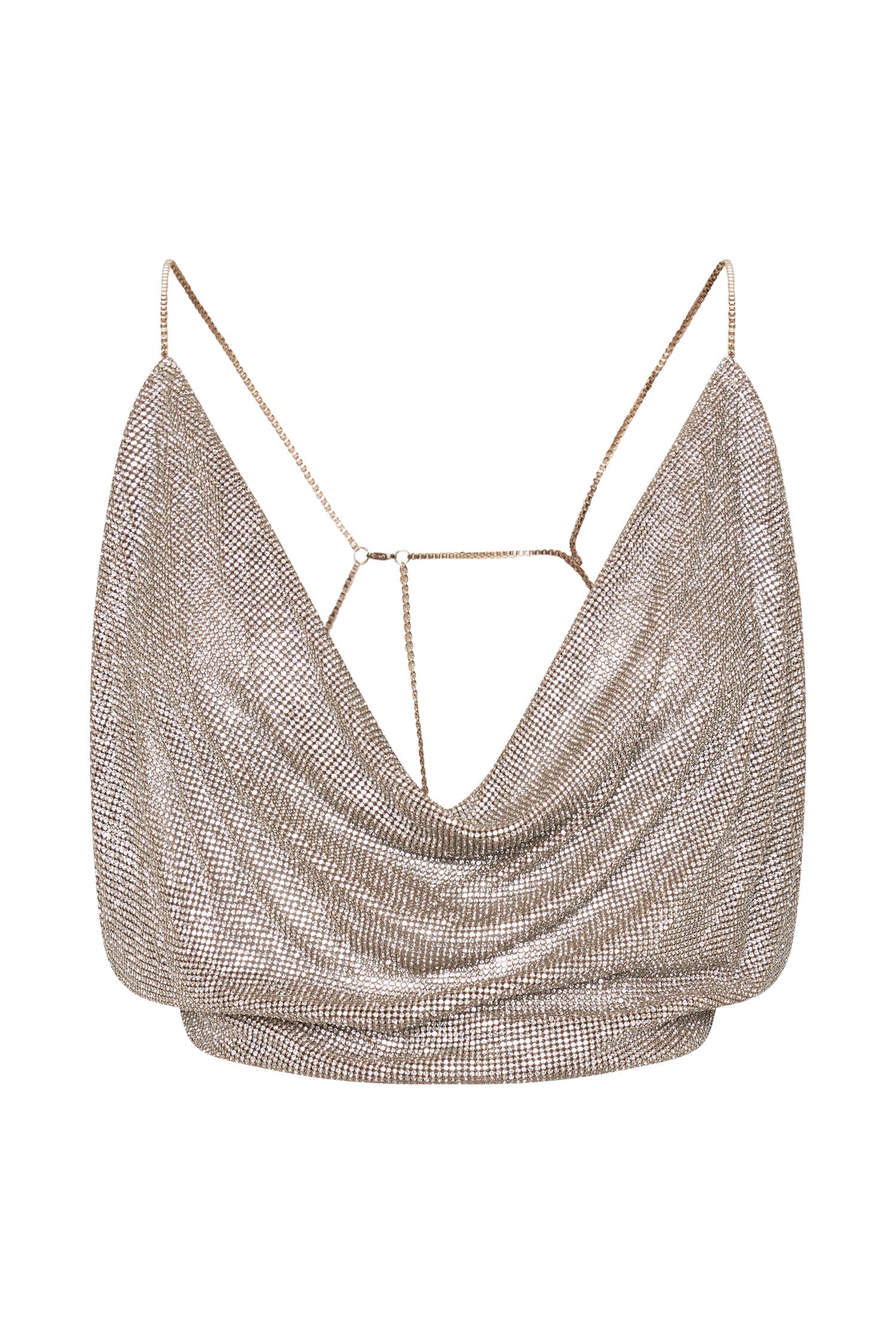 MESHKI Shanice Glomesh Drape Top - Gold