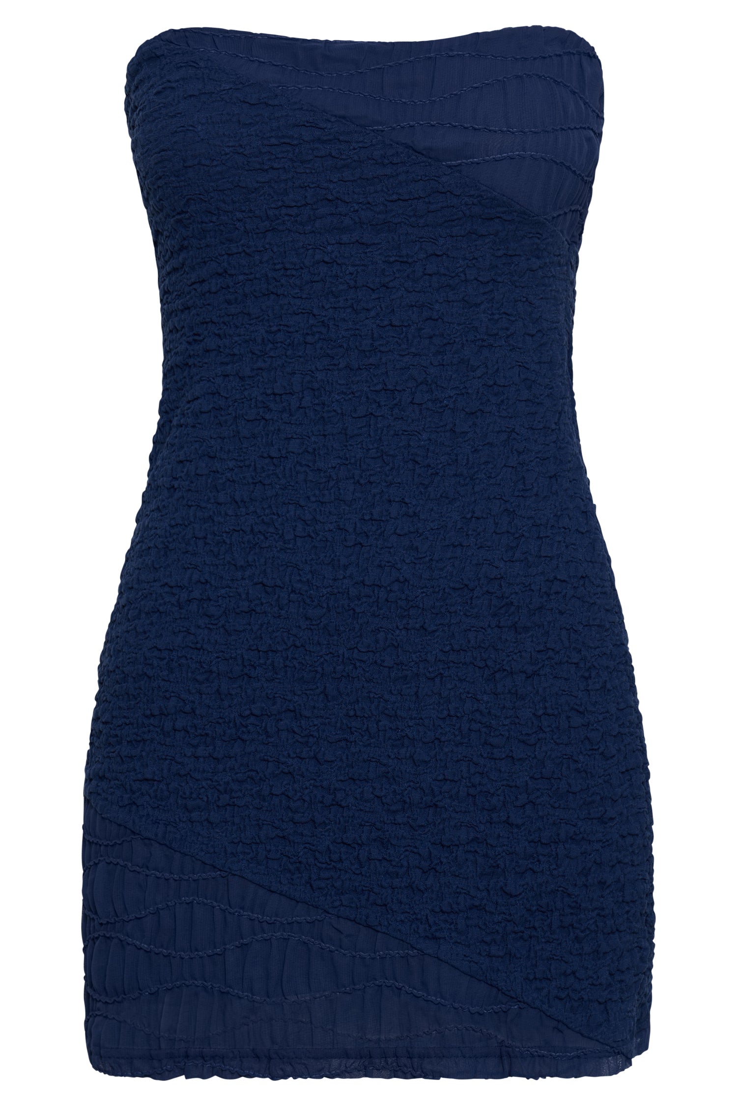MESHKI Gemina Textured Strapless Mini Dress - Midnight Navy