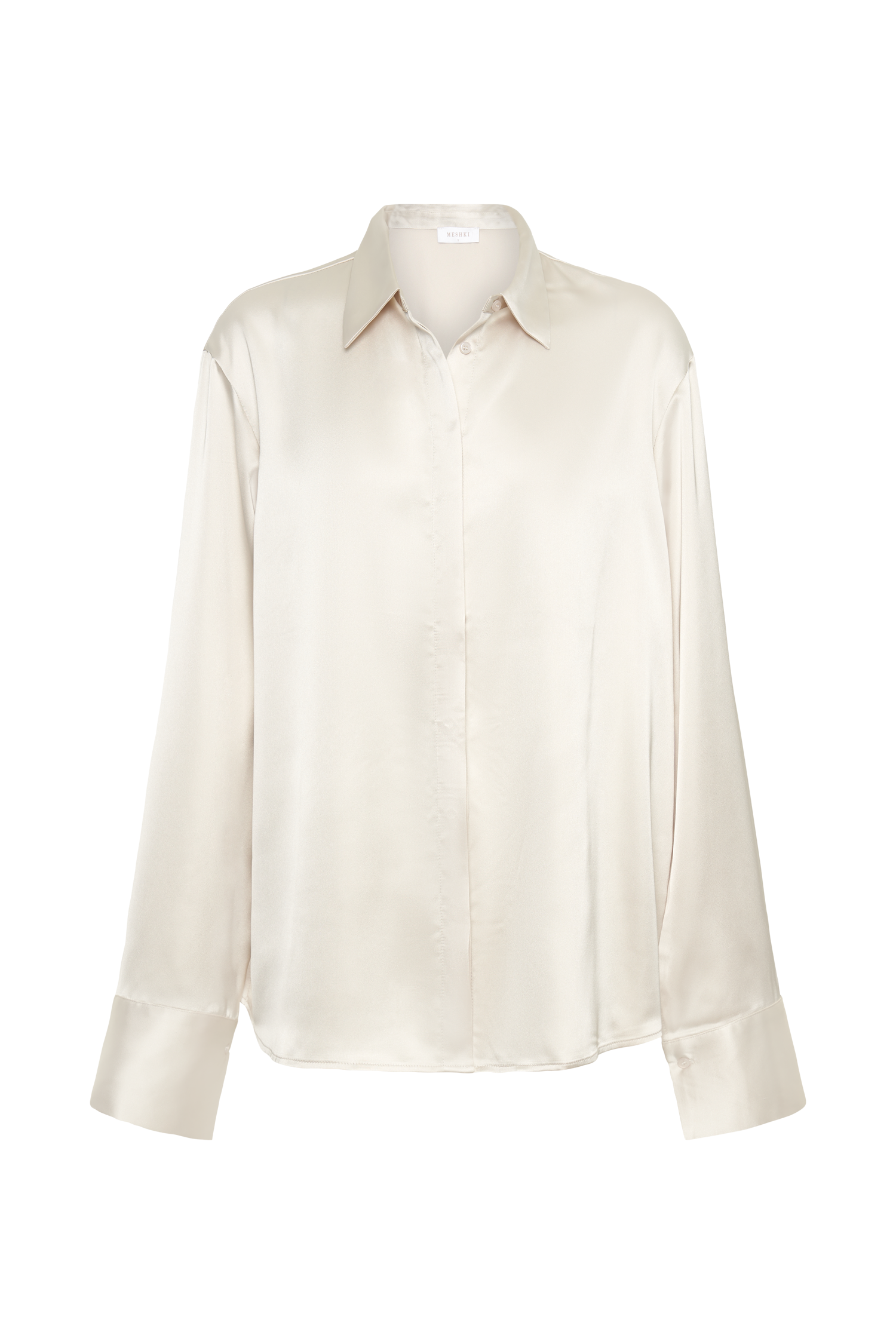 Nori Satin Shirt - Ivory - myromanceshops