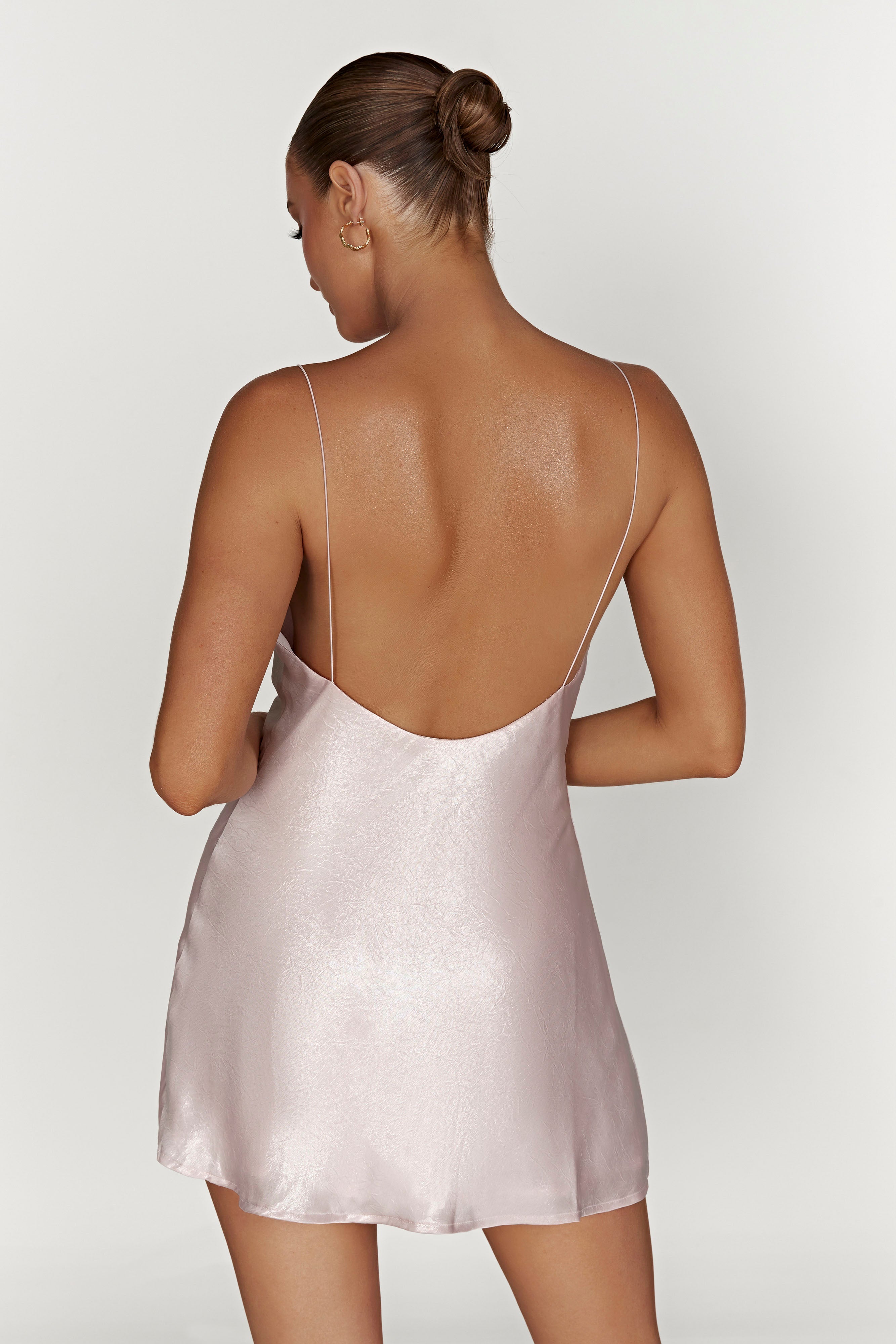 MESHKI Rhea Cowl Mini Dress - Blush Pink
