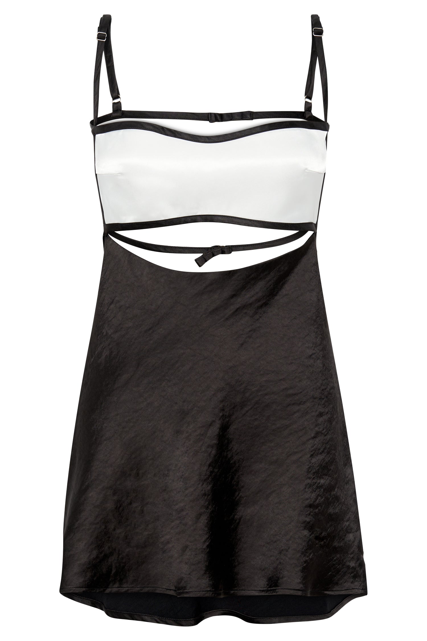 MESHKI Veda Two Tone Mini Dress - Black