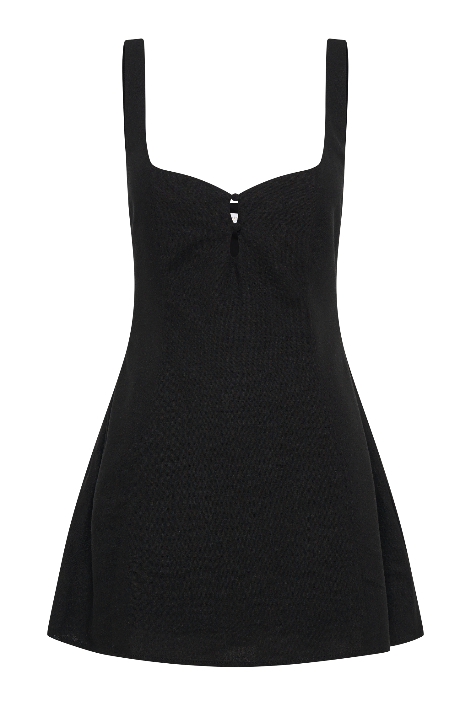 MESHKI Tandie Linen Flare Mini Dress - Black