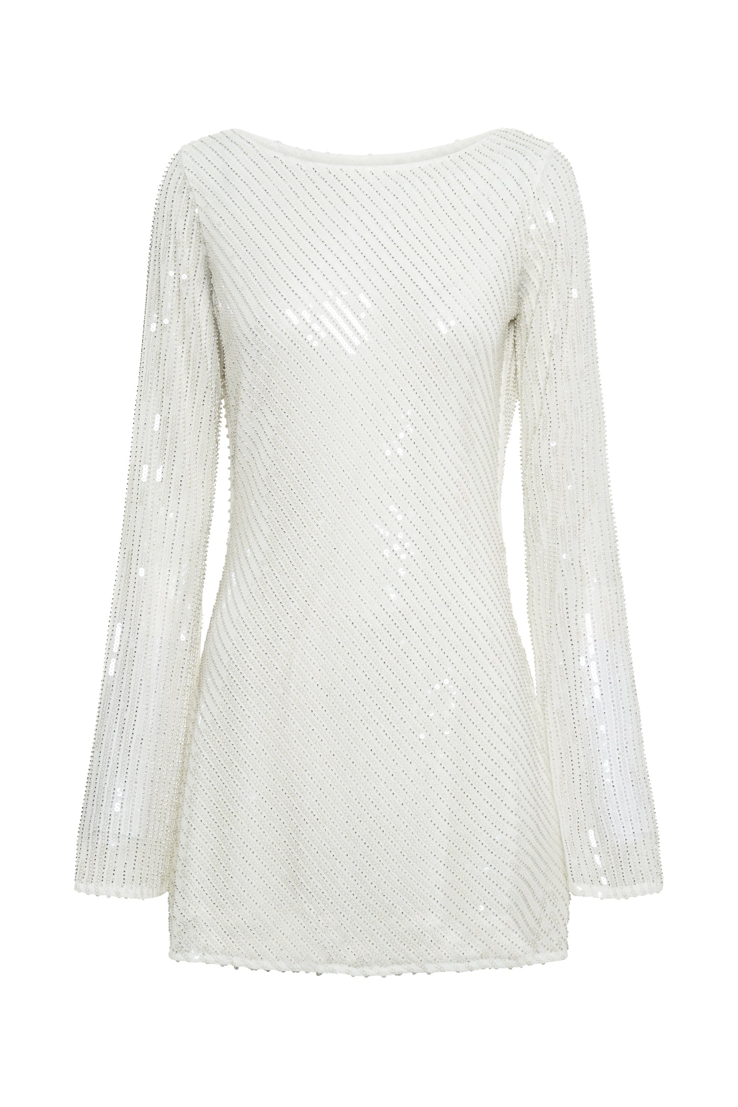 Nala Sequin Mini Dress - White - myromanceshop