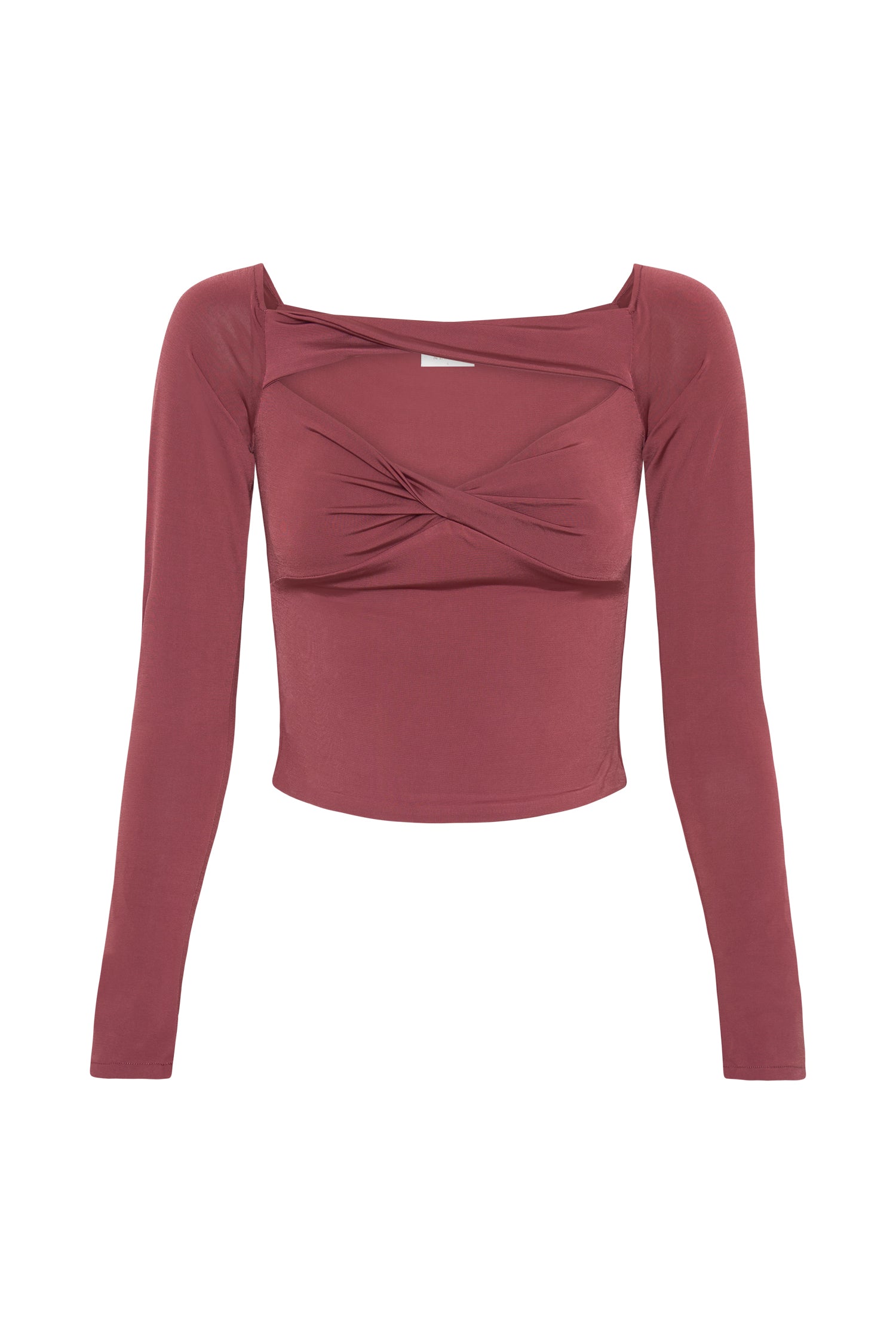 MESHKI Ceri Off Shoulder Long Sleeve Top - Wine