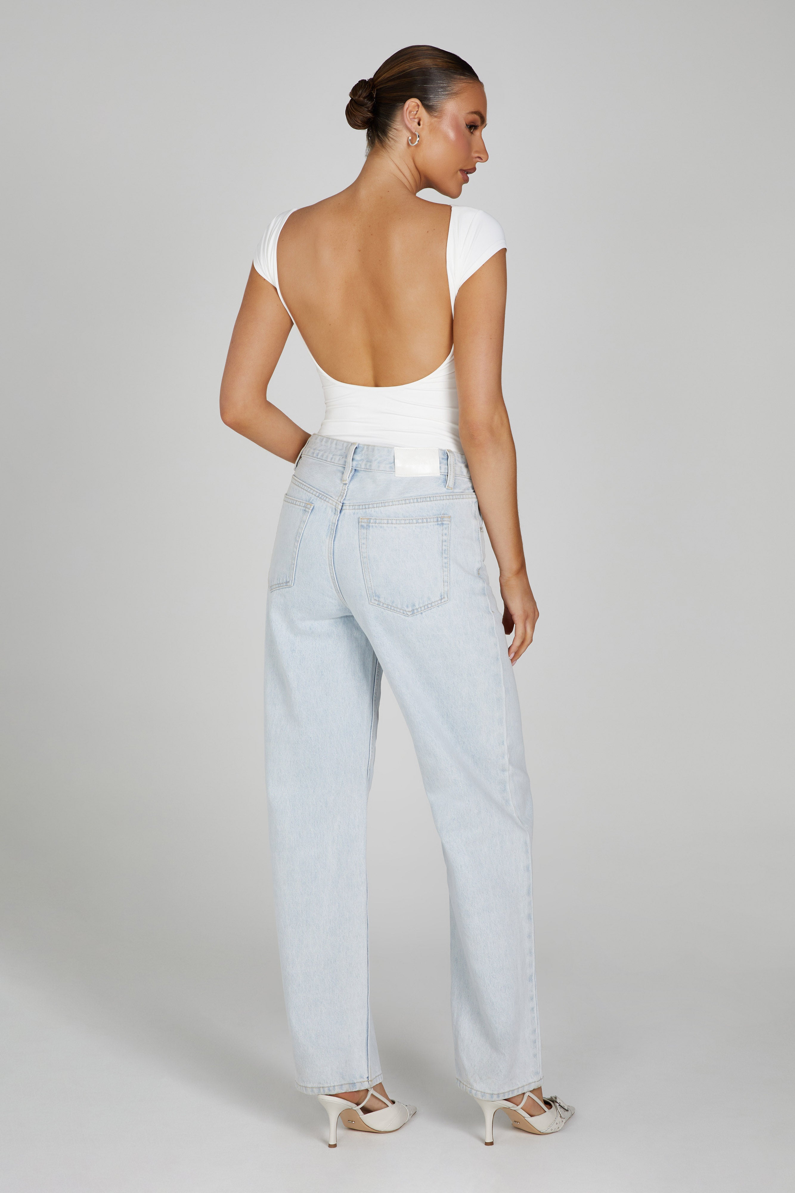 MESHKI Reyna Recycled Nylon Longline Top - White