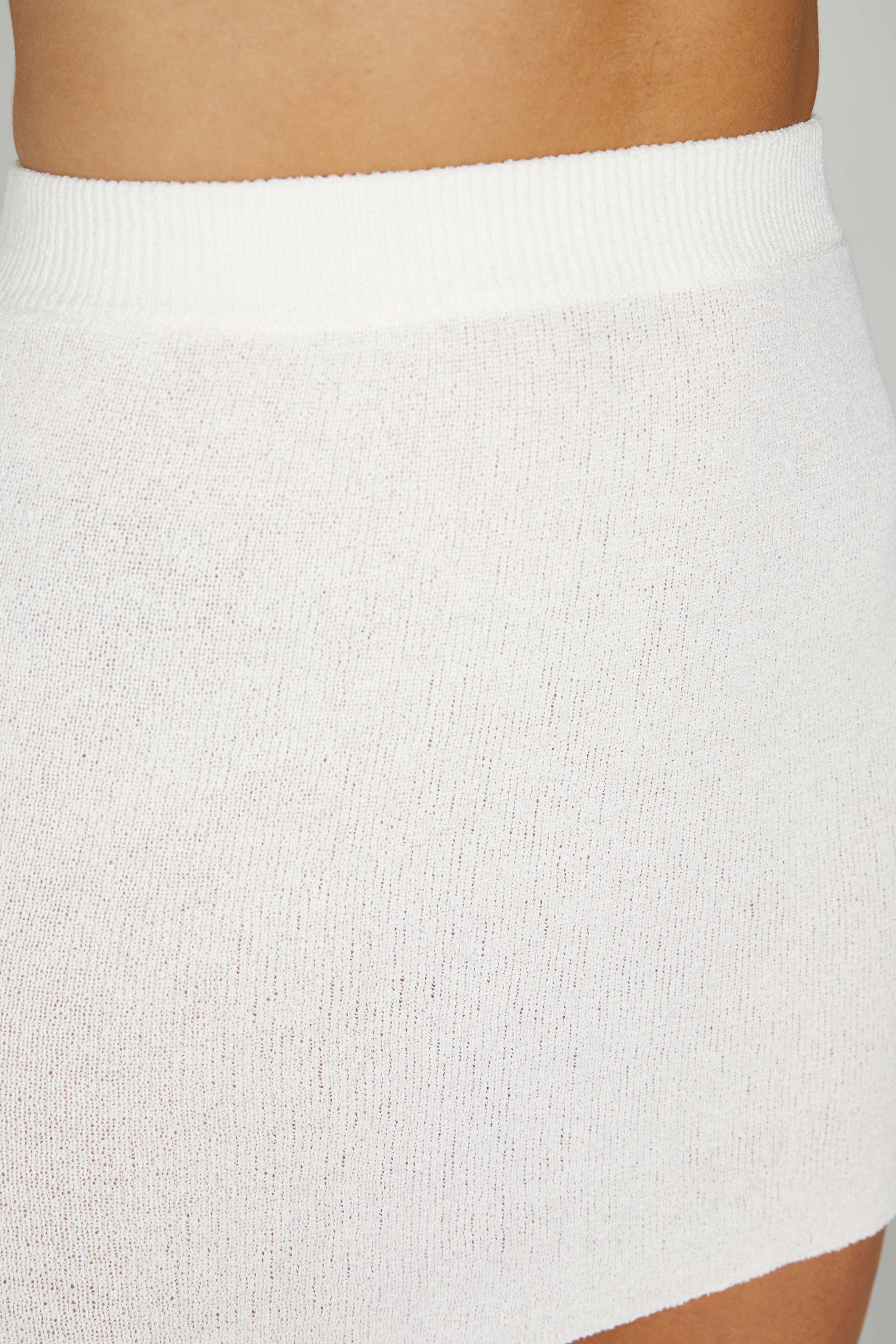 MESHKI Esme Knit Mini Skirt - White
