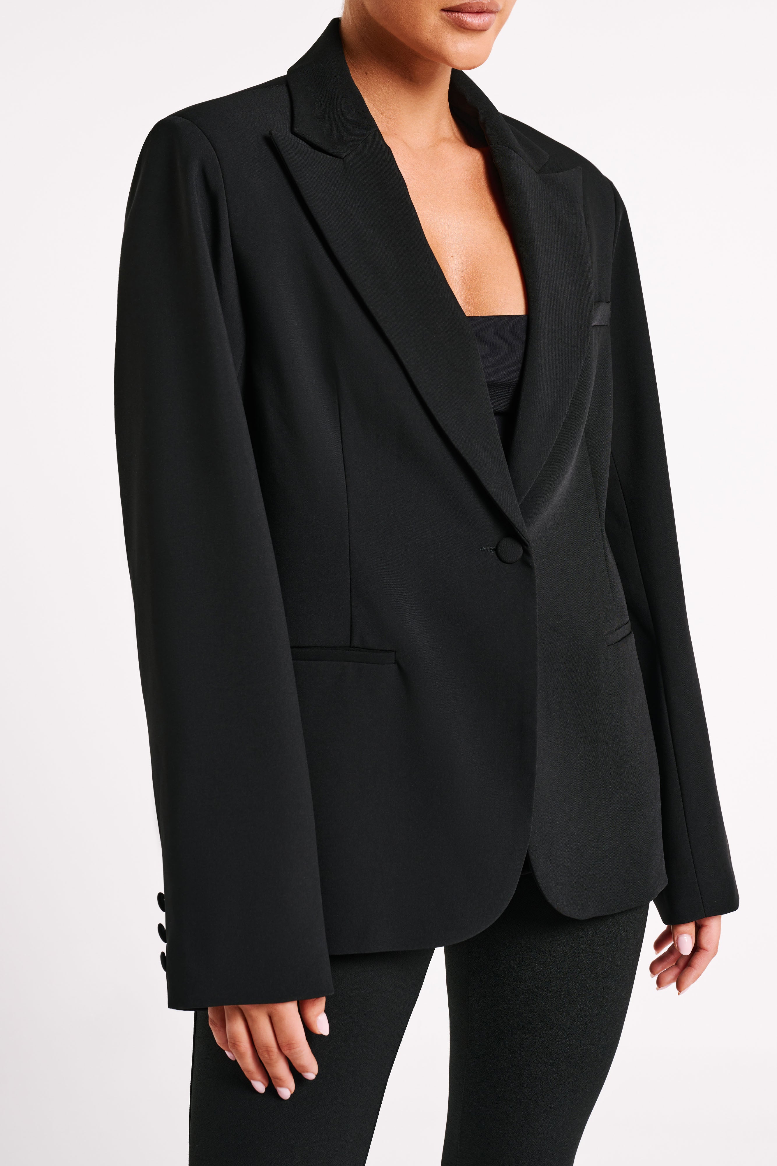 Bexley Oversized Blazer With Shoulder Pads Black